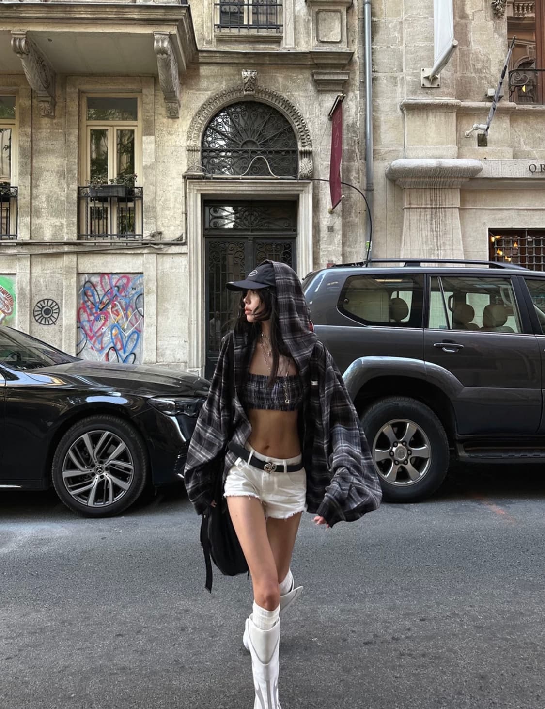 check hood shirts, check top set 상품이미지3