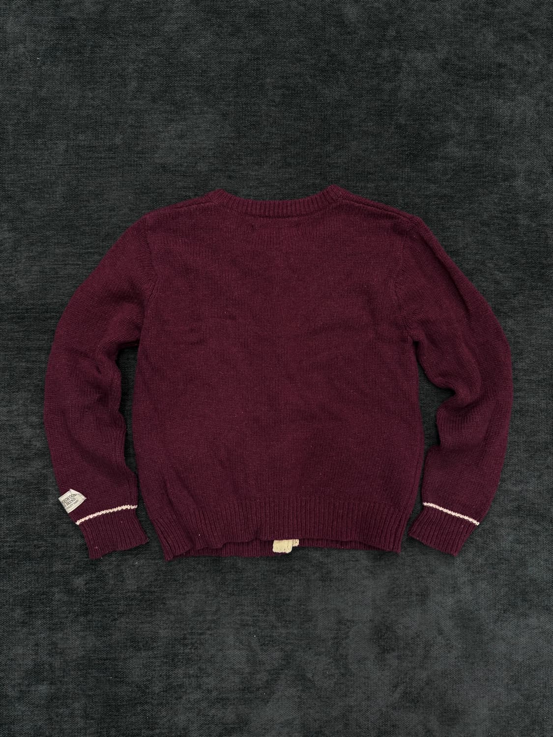 빈티지 버건디 파이핑 울 가디건  상품이미지3