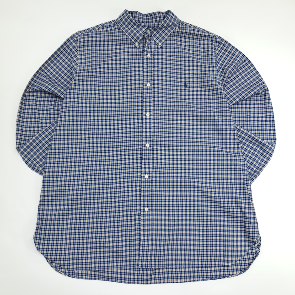 Co508 2XL 폴로 랄프로렌 블루 테터솔 QR 긴팔 셔츠 남방 상품이미지1