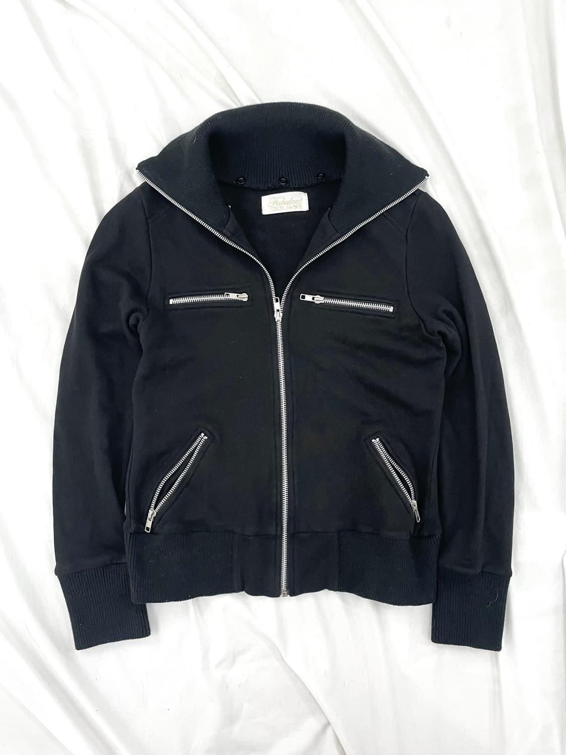  Zipper details black zip-up jacket 상품이미지2