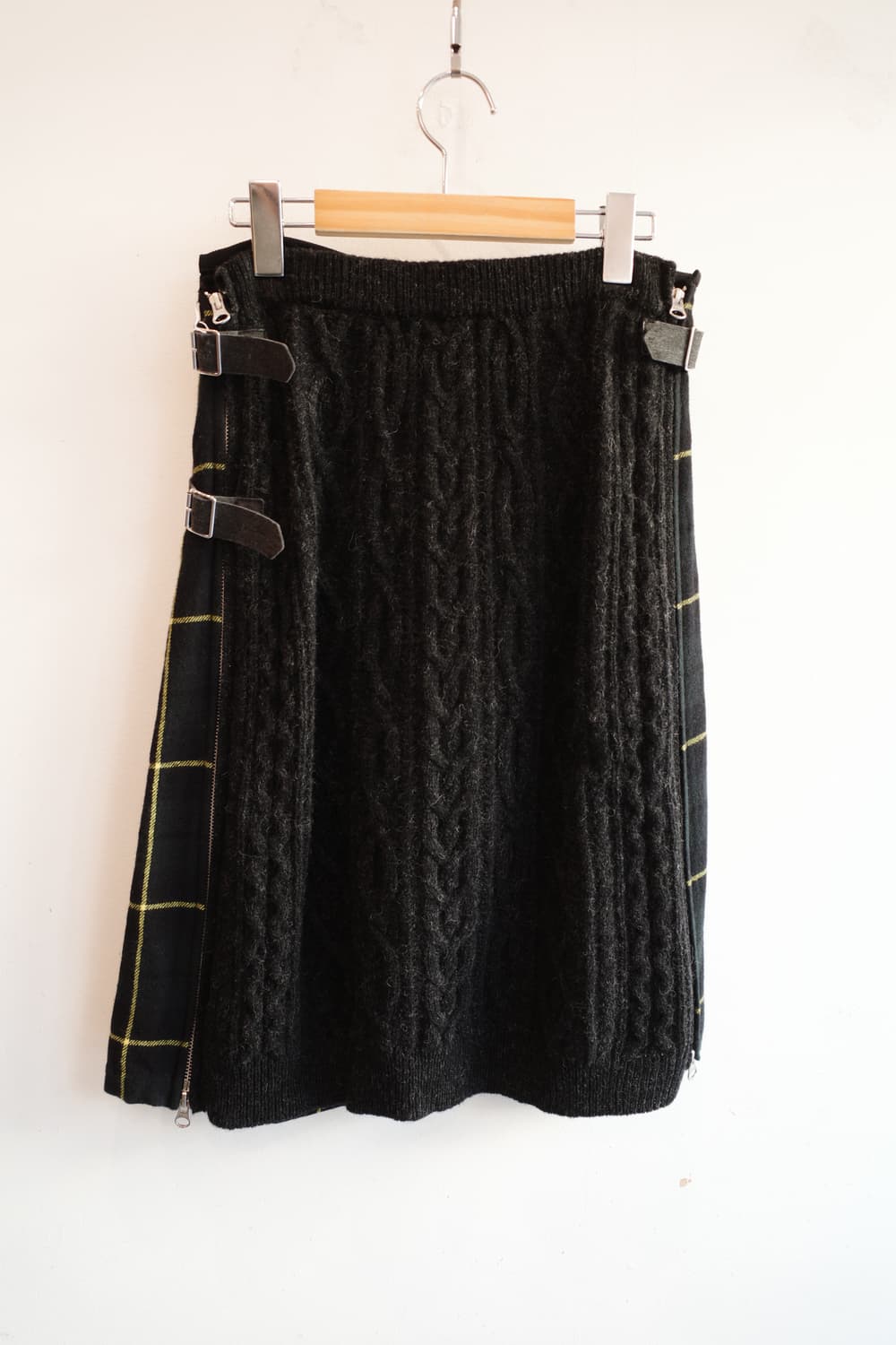 ZUCCA 사이드 집업 투패턴 울 스커트 (28~34인치) 상품이미지6