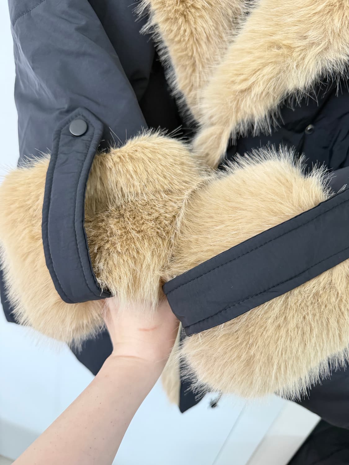 새상품 100덕다운 빅카라 스트링 패딩 F 상품이미지7