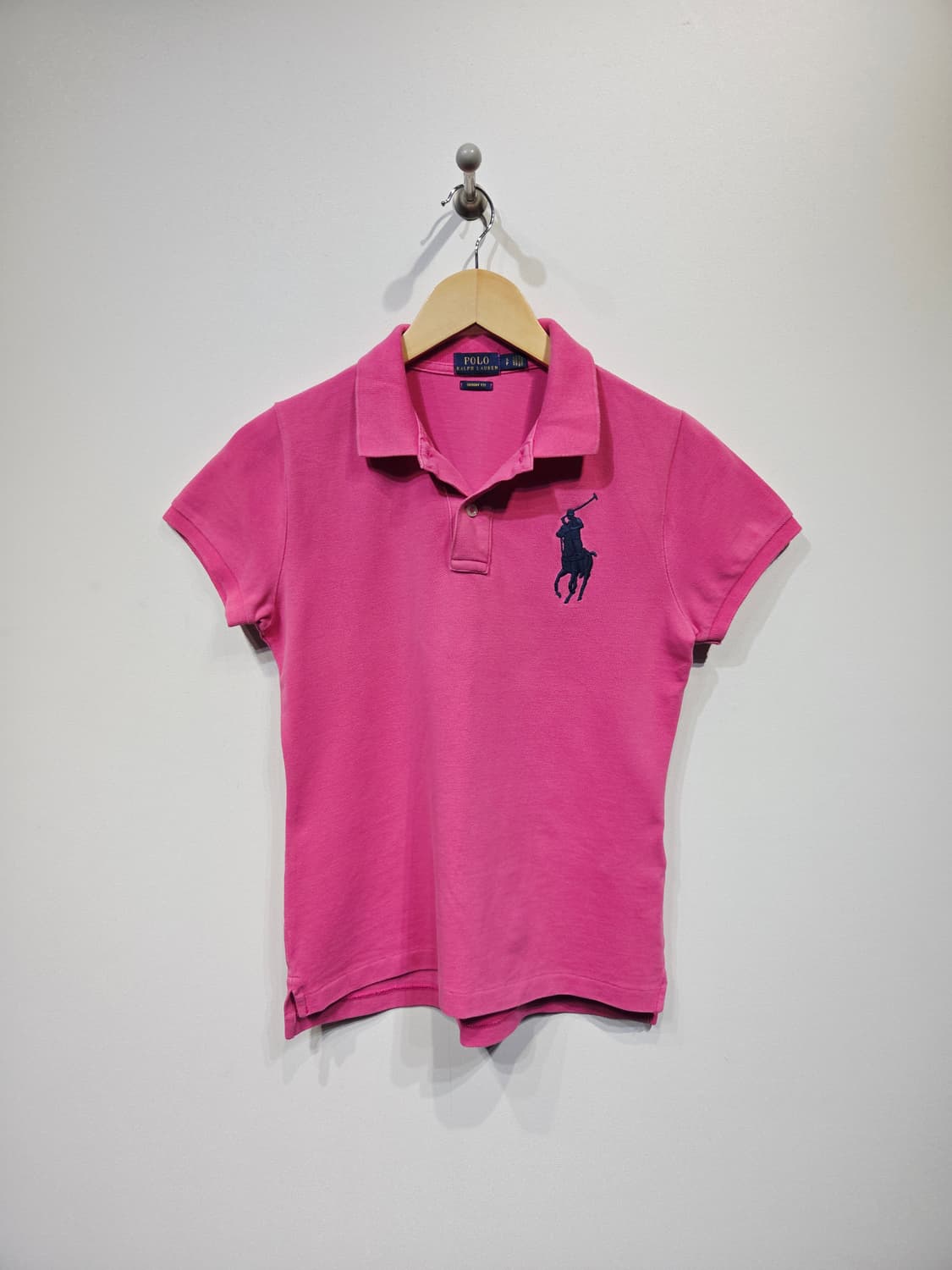 폴로 랄프로렌 핑크 빅포니 스키니핏 반팔 카라티 상품이미지2