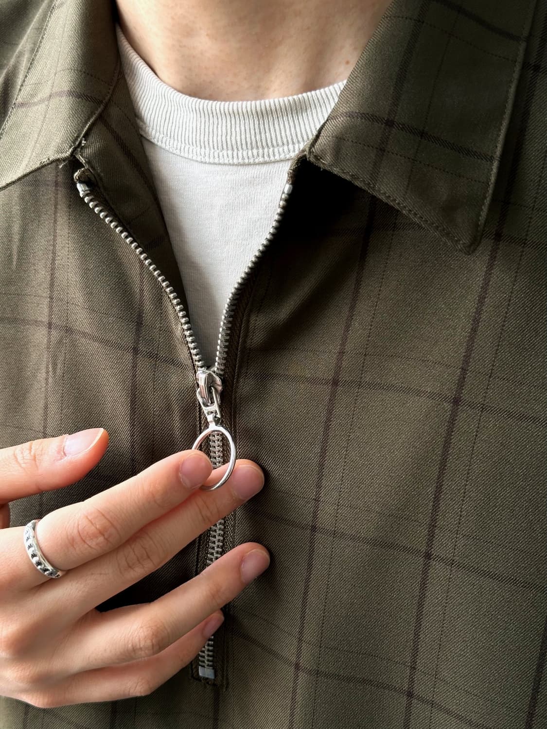 Zip design check P/O top 상품이미지8