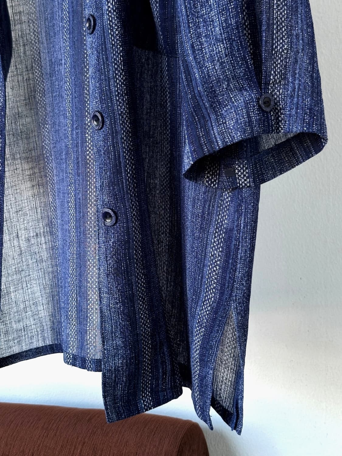 Irregularity pattern open collar H/S shi 상품이미지5