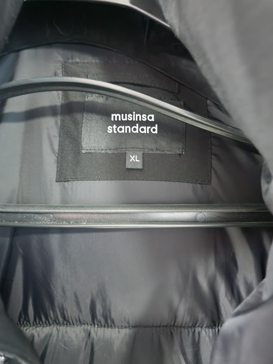 무신사 스탠다드 데일리 미니멀 롱 패딩 파카 XL 블랙 팜. 무탠다드 상품이미지3