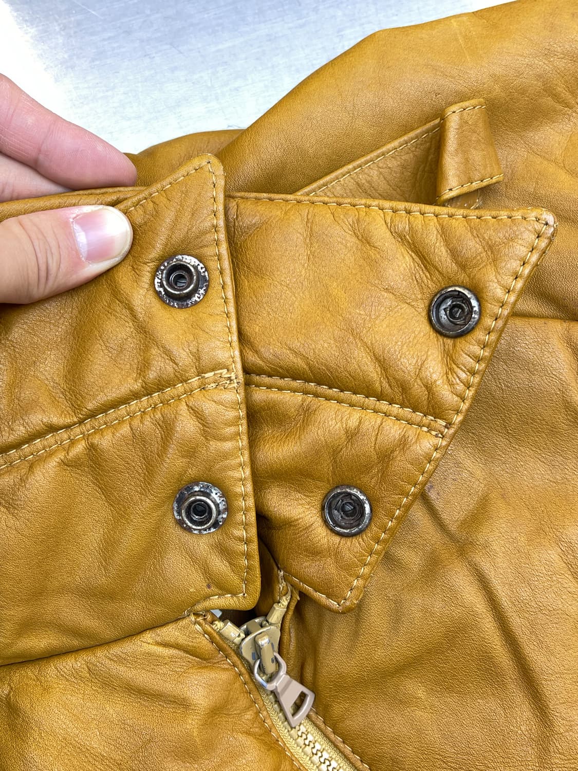  하이드 앤 시크 90s 소 가죽 다운 자켓 상품이미지9