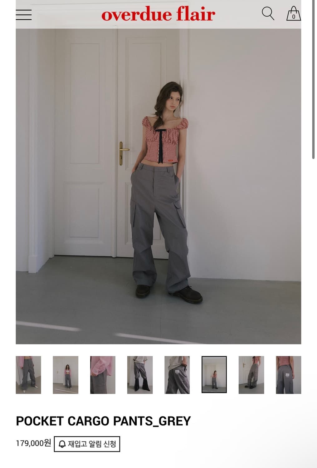 오버듀플레어 카고팬츠 그레이 s 상품이미지3