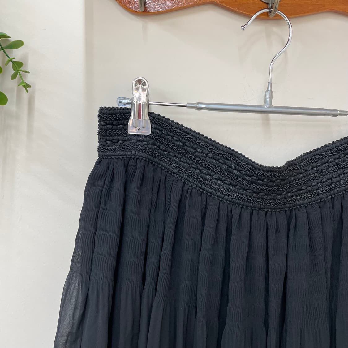 Clef de sol 블랙 쉬폰 미니 스커트 상품이미지2