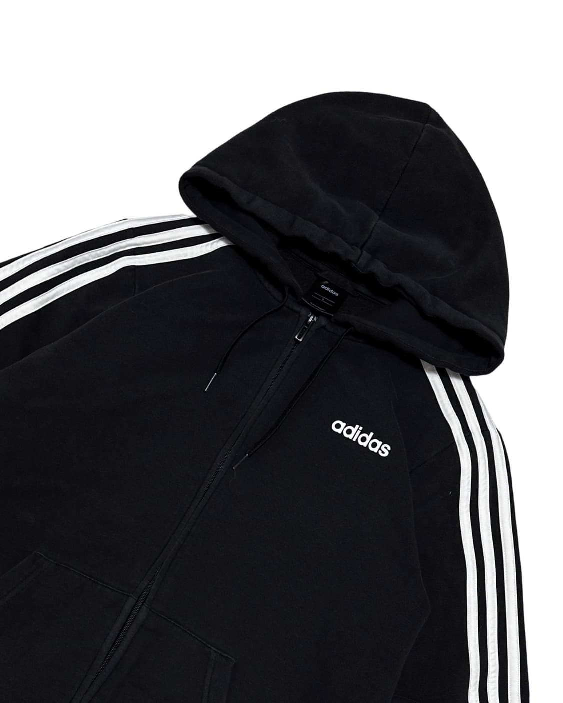 아디다스 블랙 삼선 후드집업 상품이미지3
