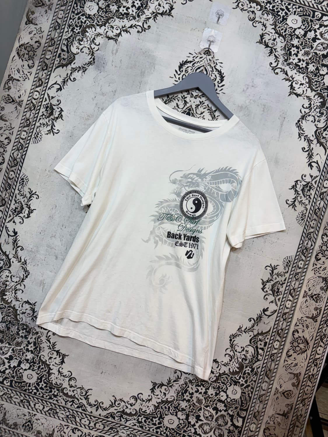 일본빈티지 t&g surf 드래곤 레터링 반팔 상품이미지2
