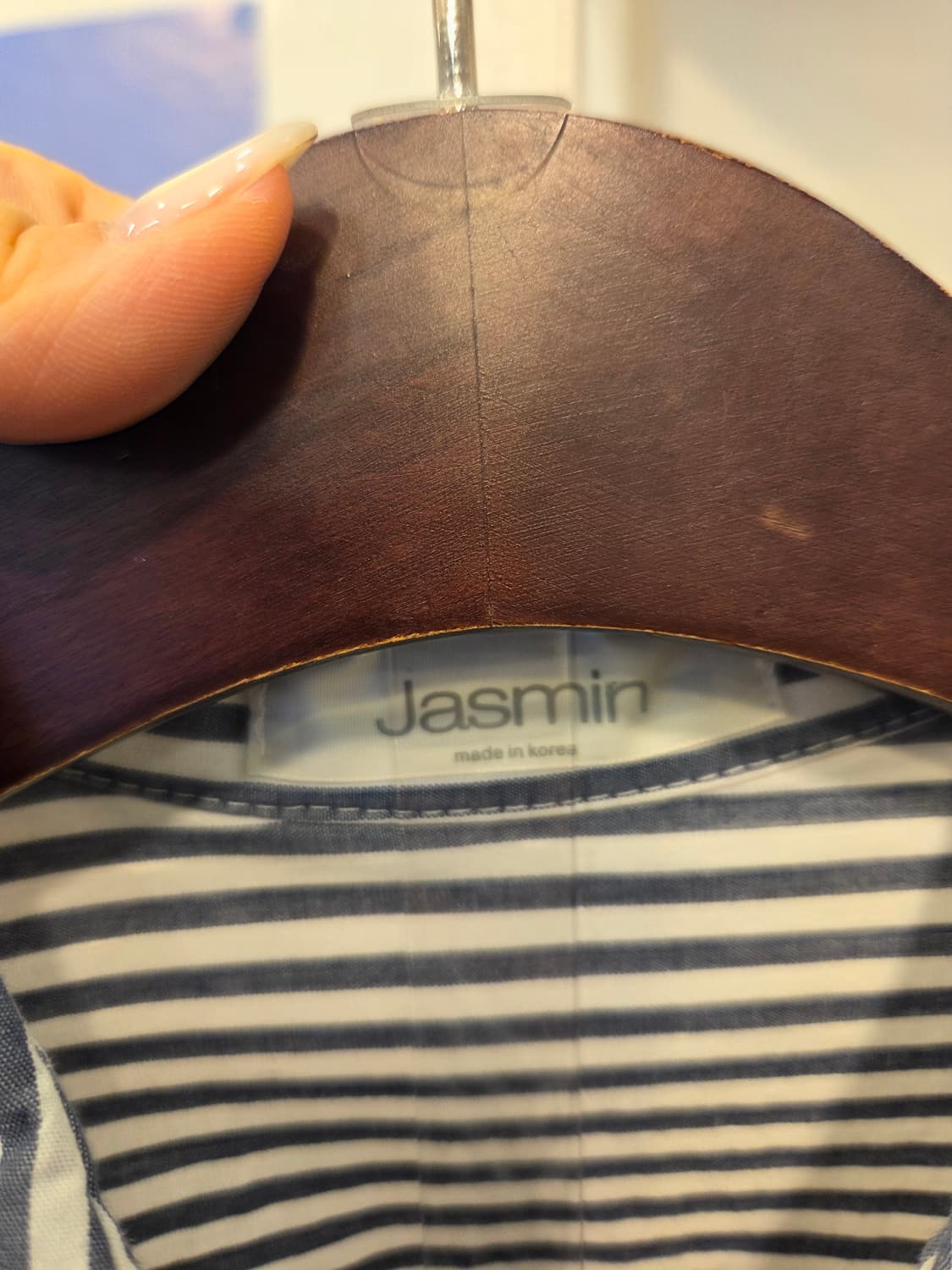 Jasmin 꽃자수 스트라잎 줄무늬 셔츠 상품이미지5