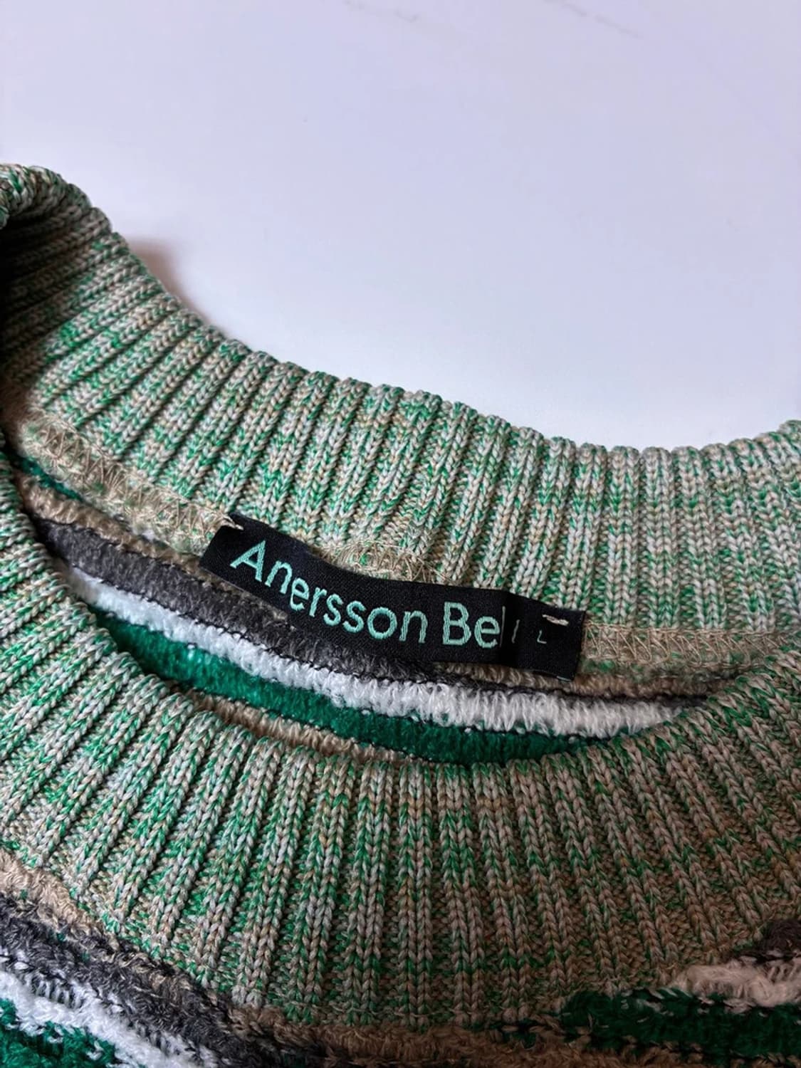 앤더슨벨 20ss 에스닉 스트라이프 숏 슬리브 니트 PN8577 상품이미지6