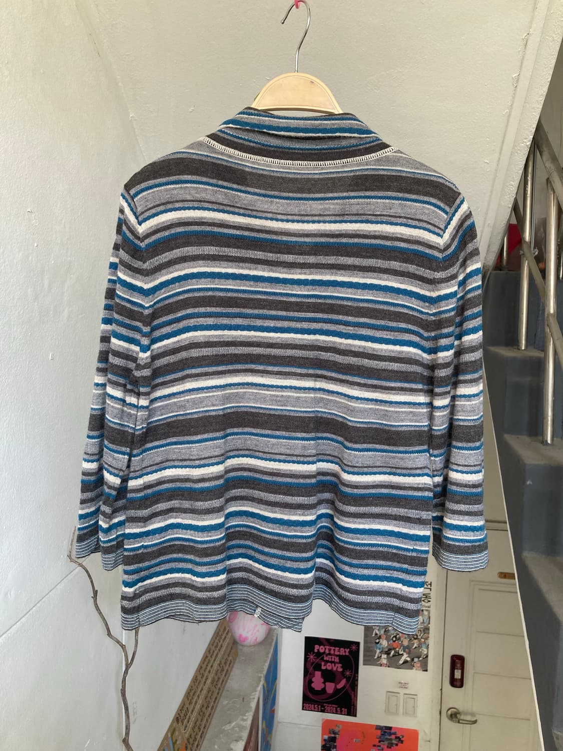 울 30% 레이어드 스트라이프 가디건 상품이미지5