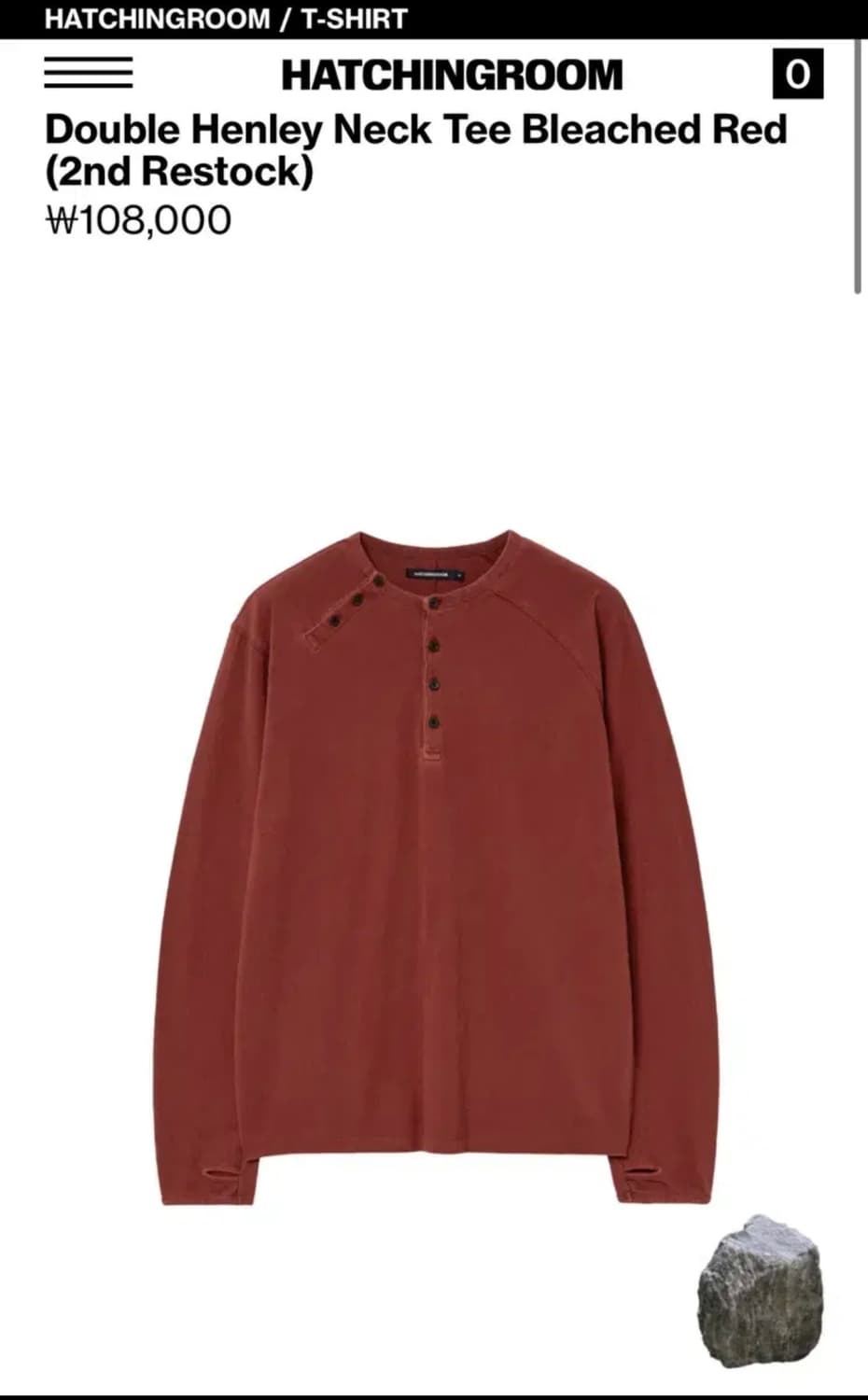 해칭룸 더블 헨리넥 레드 상품이미지5