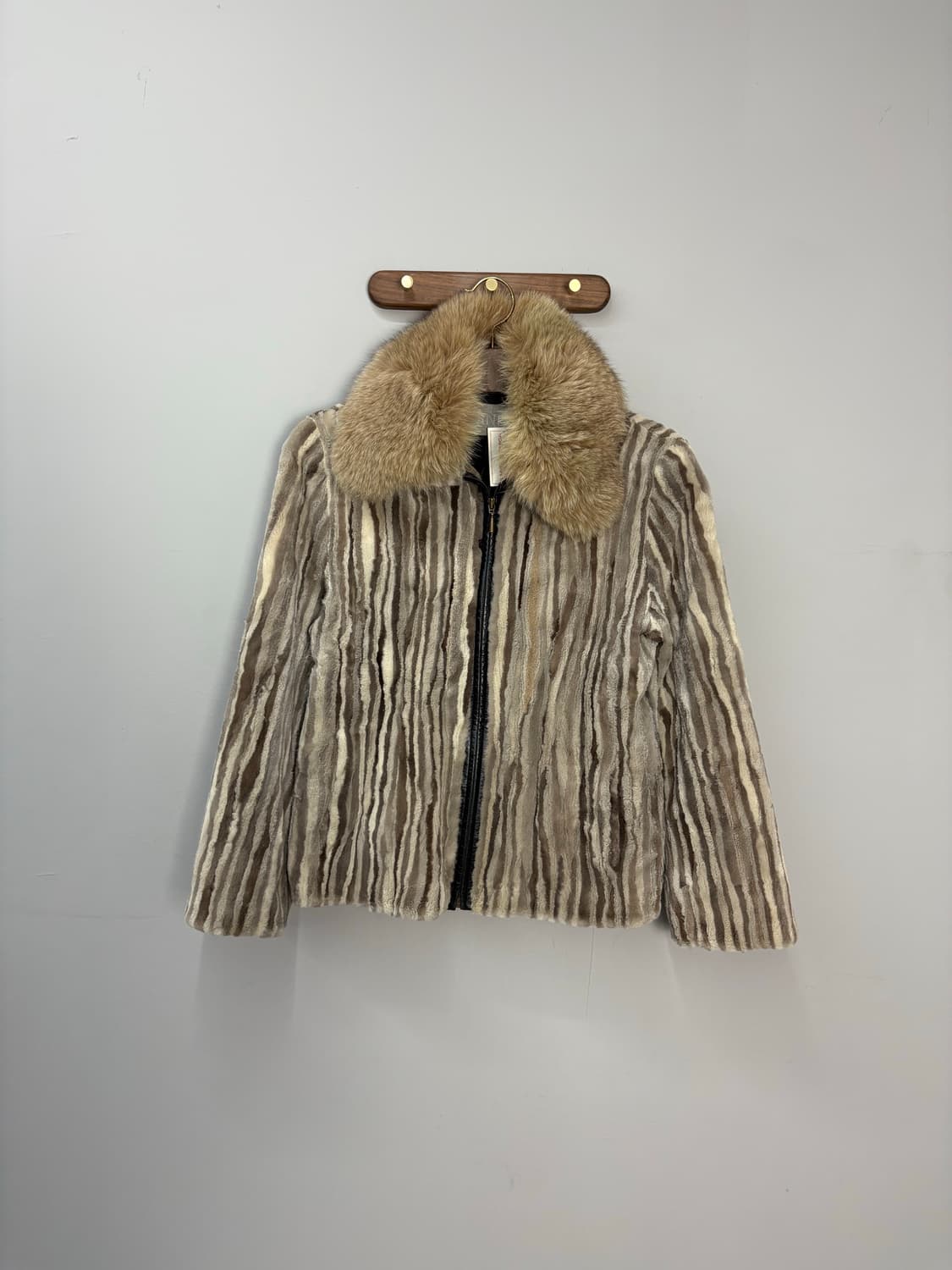 빈티지 JINDO 스트라이프 패턴 퍼 자켓 A2778 상품이미지2