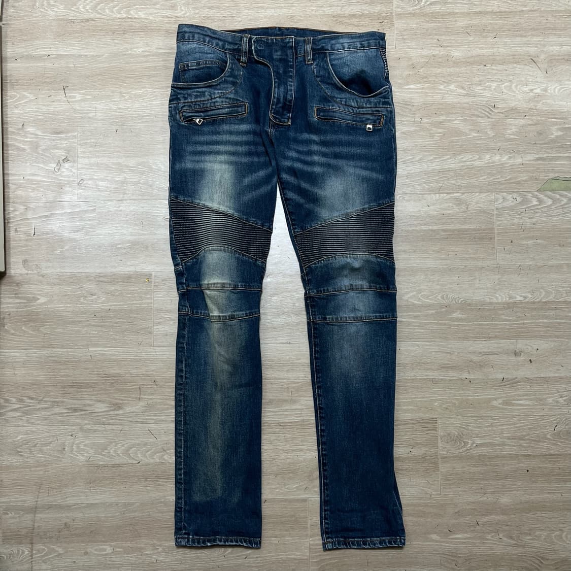 발망 워싱 데님 바이커 팬츠 상품이미지1