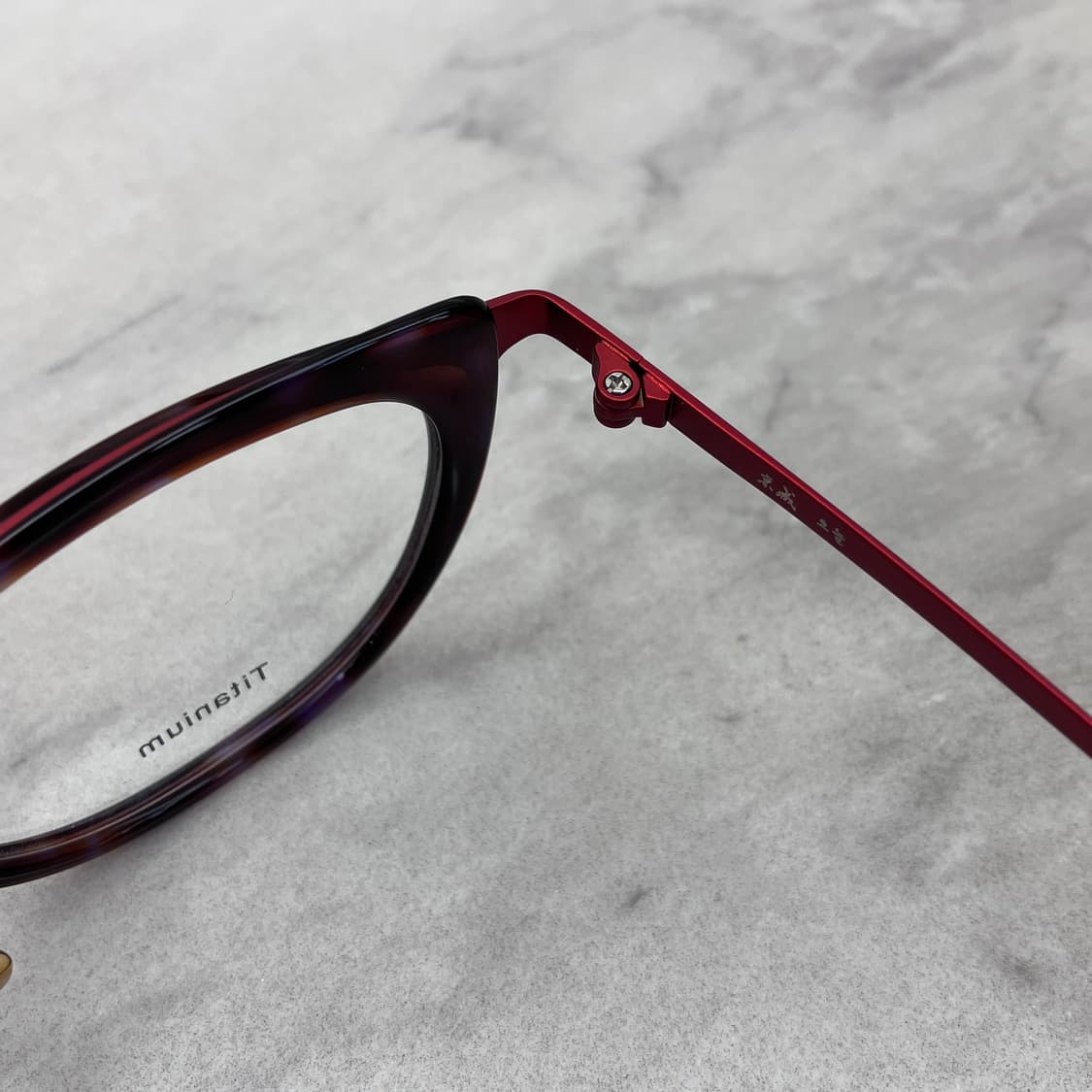 C28 경성 京城 오늘 레드 레오파드 솔텍스 캣아이 메탈 안경 상품이미지3