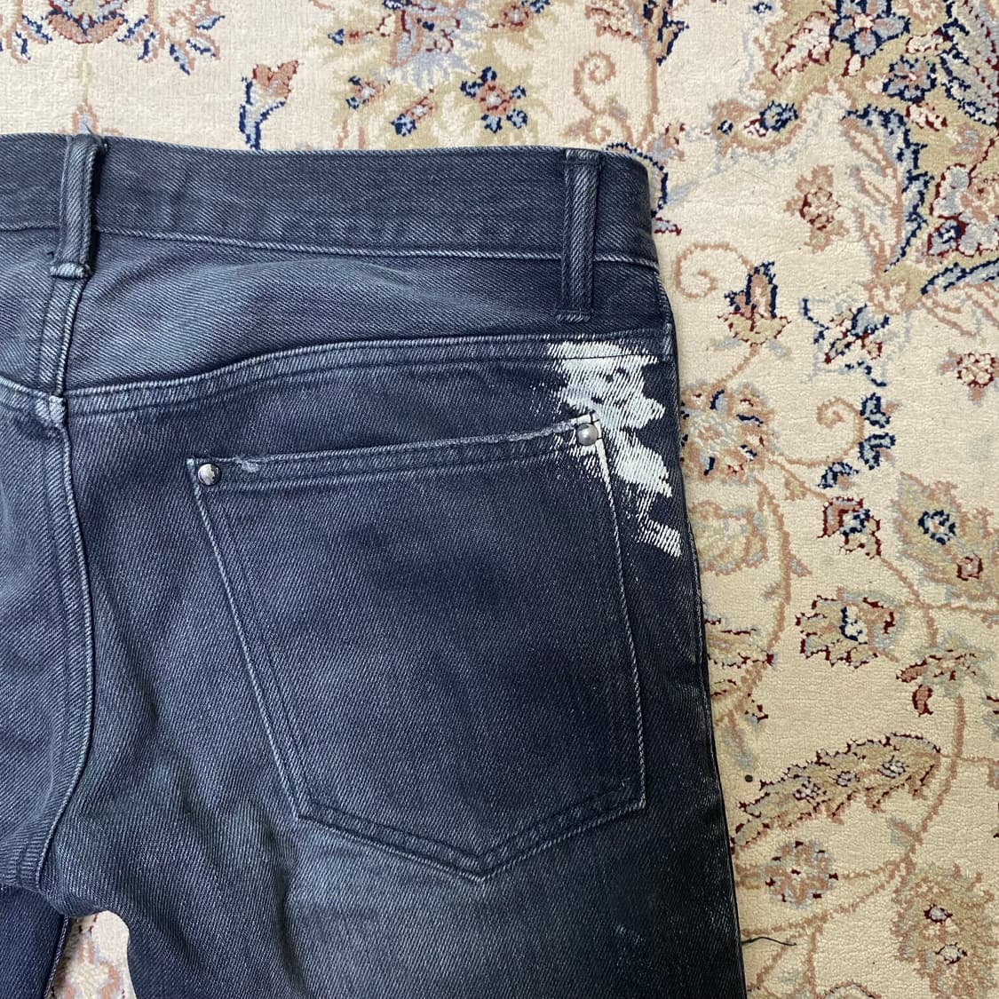 [46] 플레지 디스트레스드 페인팅 스키니진 상품이미지8