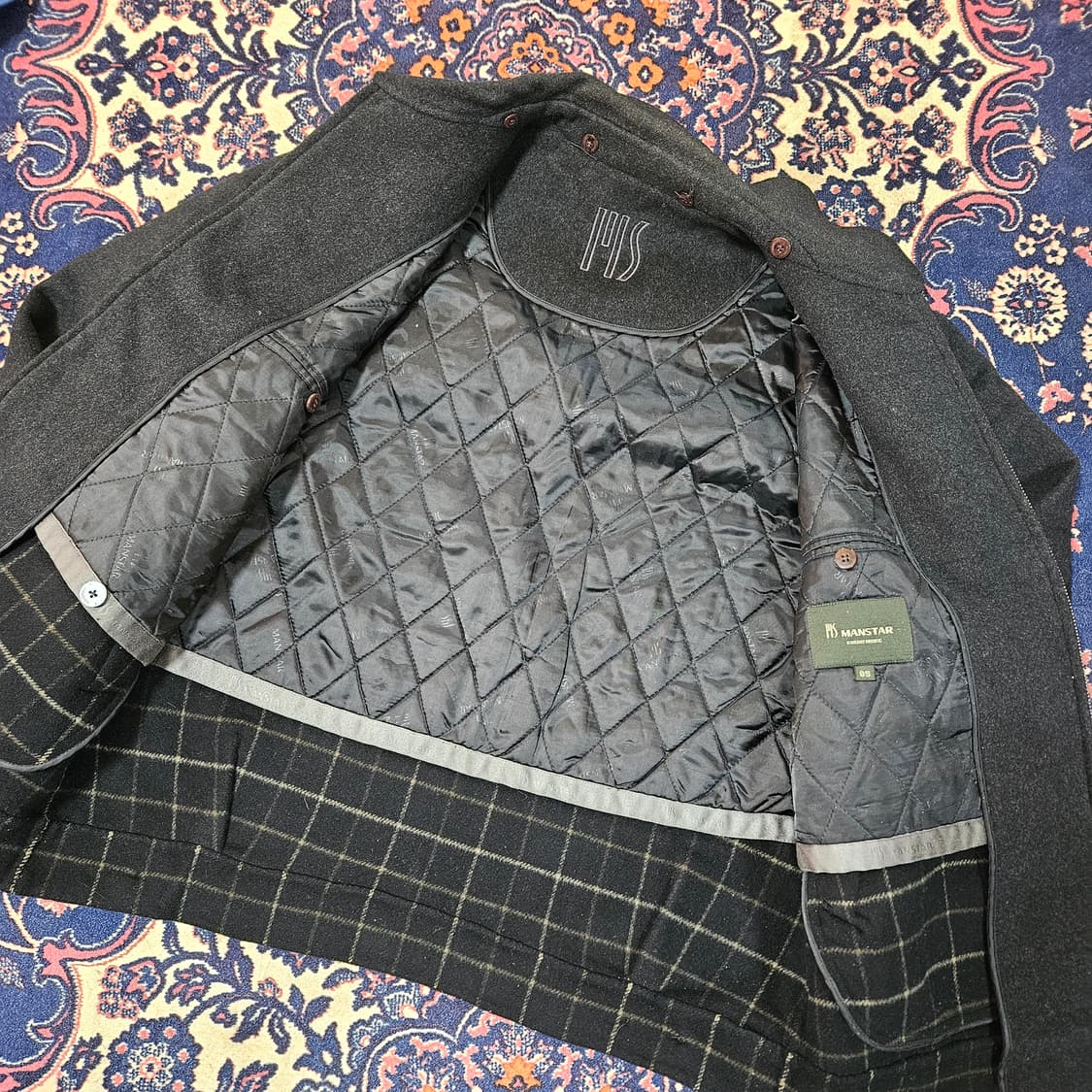 마에스트로 울(Wool) 카라넥 집업 봄버자켓 95size 상품이미지8