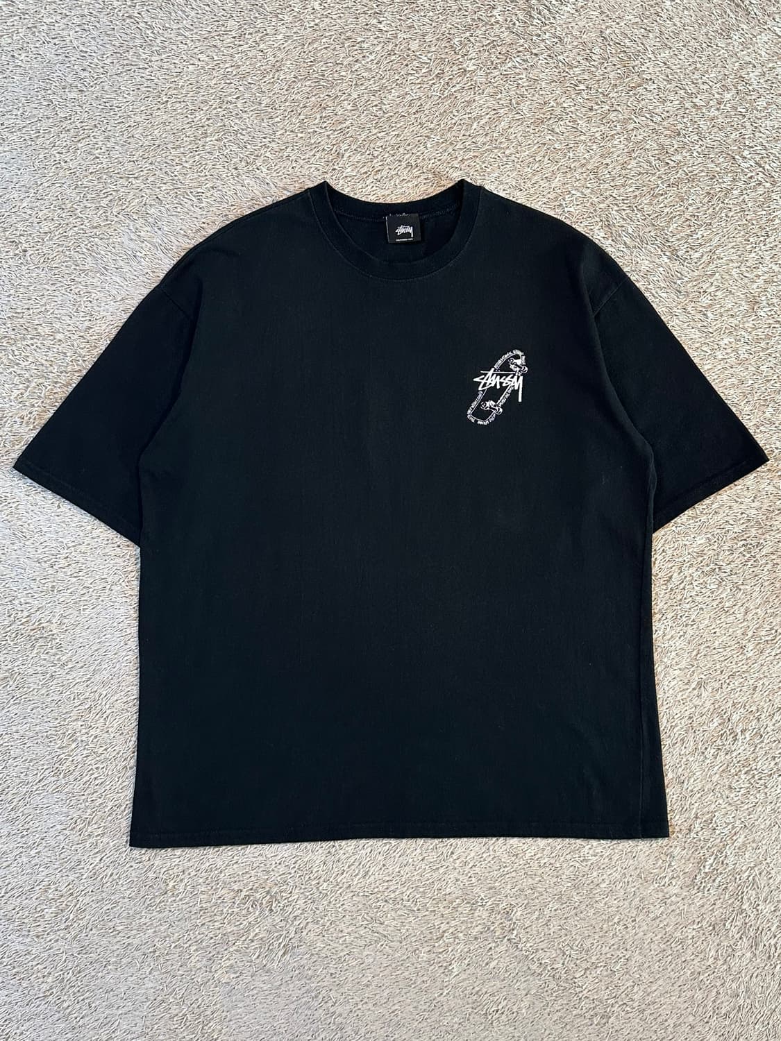 스투시 STUSSY USA 스케이트 보드 반팔 티셔츠 블랙 상품이미지2