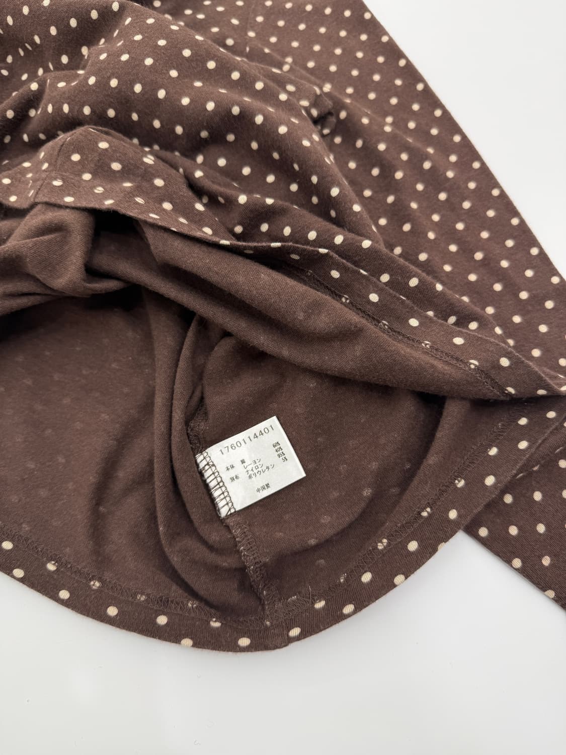 빈티지 Olive des Olive 브라운 도트 레이스 레이어드티 상품이미지5
