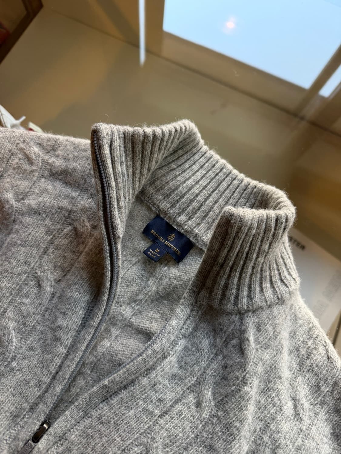 브룩스 브라더스 케이블 짚업 니트 100 상품이미지8