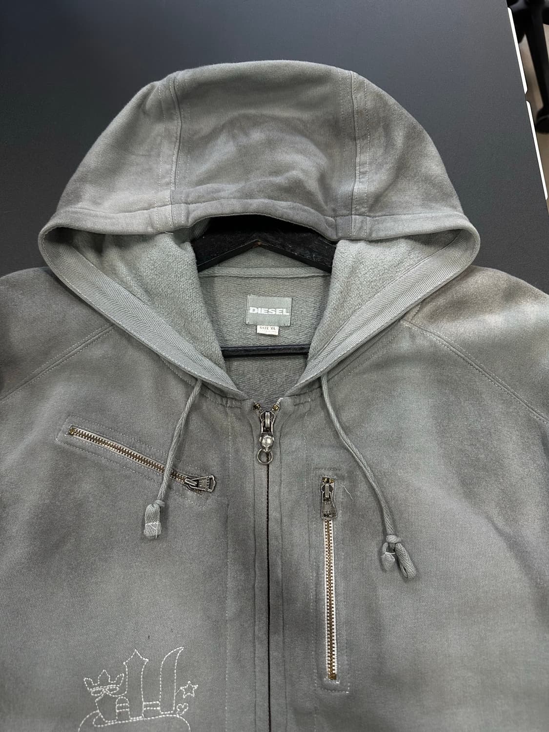 디젤 그런지 페이딩워시드 참 후드집업 상품이미지7