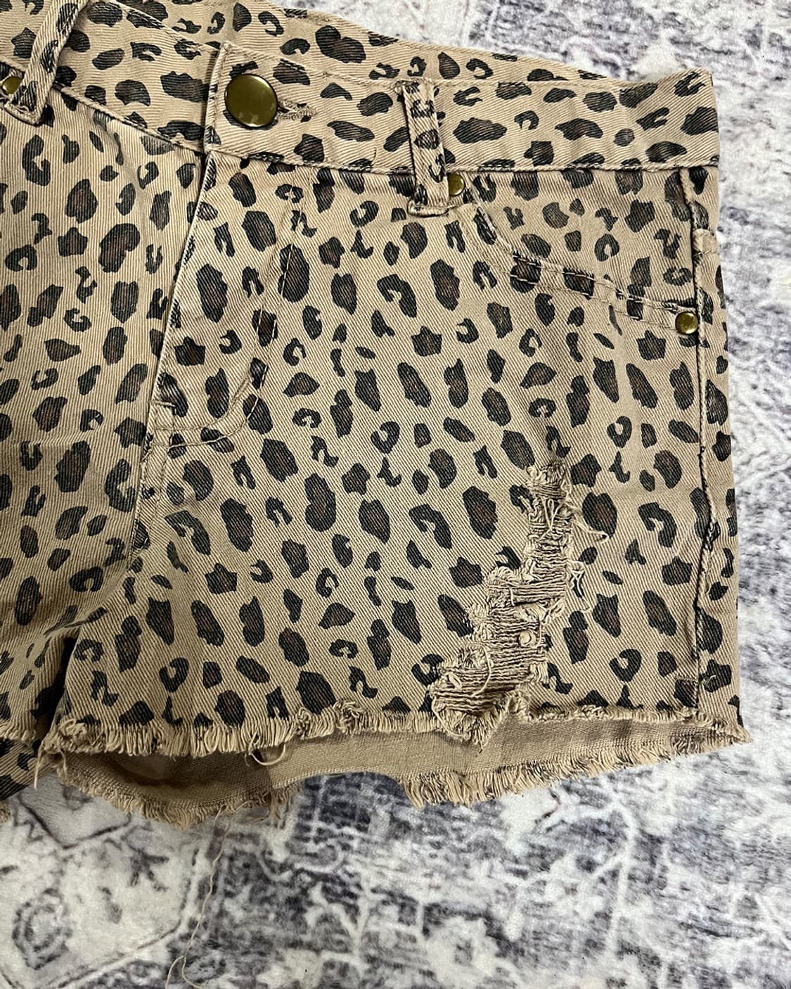 00's Y2K Leopard Distressed Shorts 상품이미지3