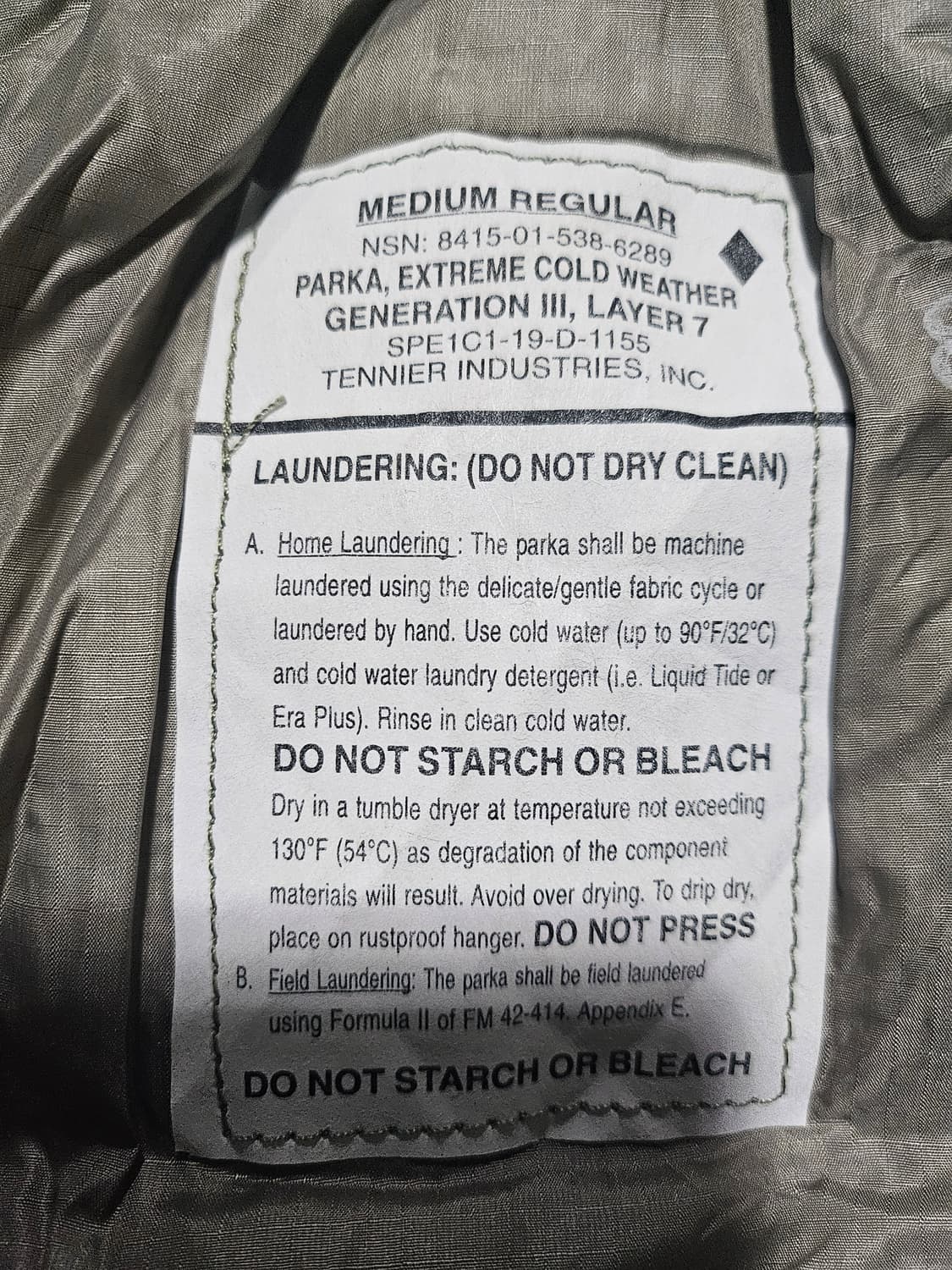 미군오리지날 레벨7 프로마로프트 신품MR 상품이미지5