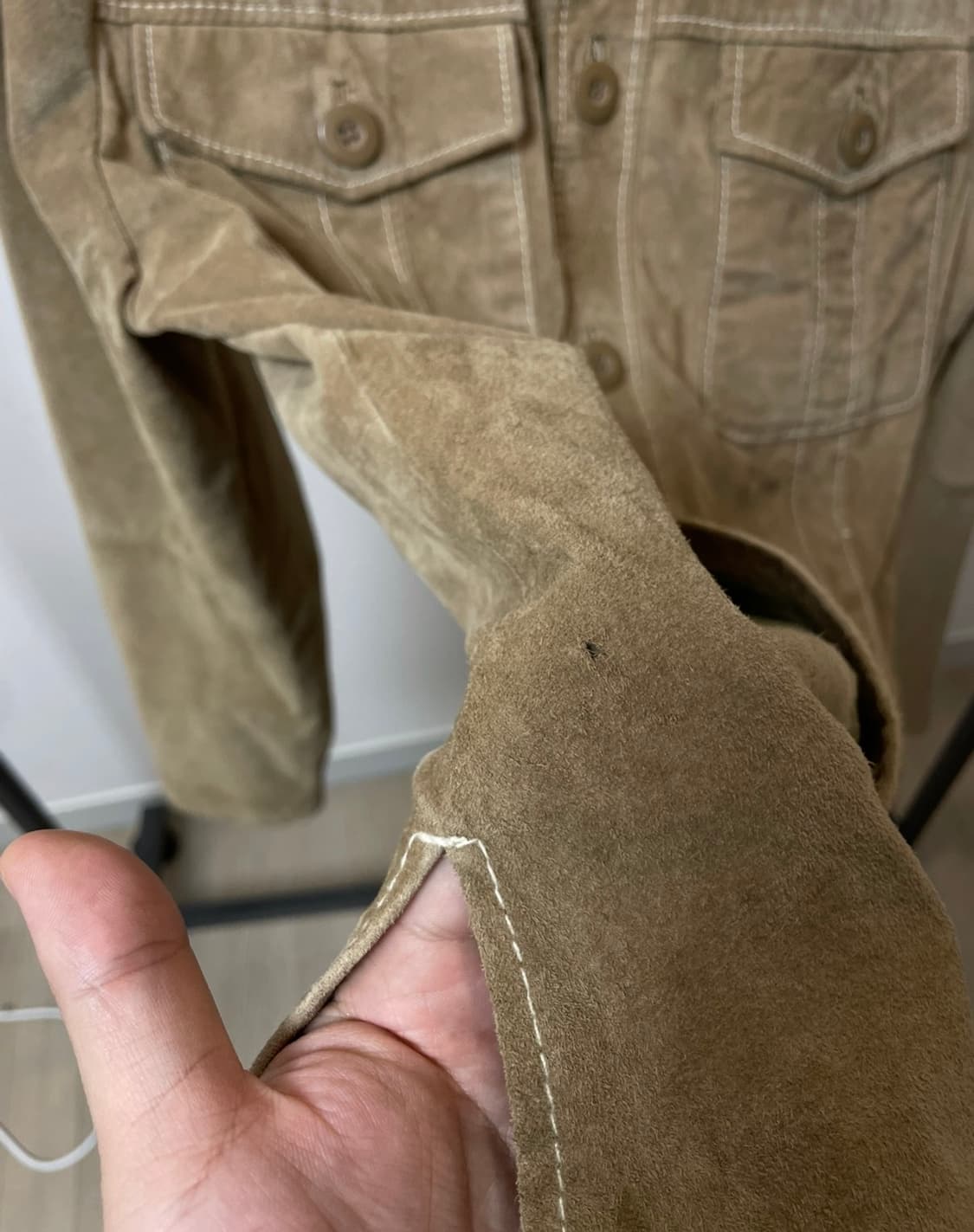 (M) 윌슨 레더 레더 스웨이드 트러커 자켓 상품이미지9