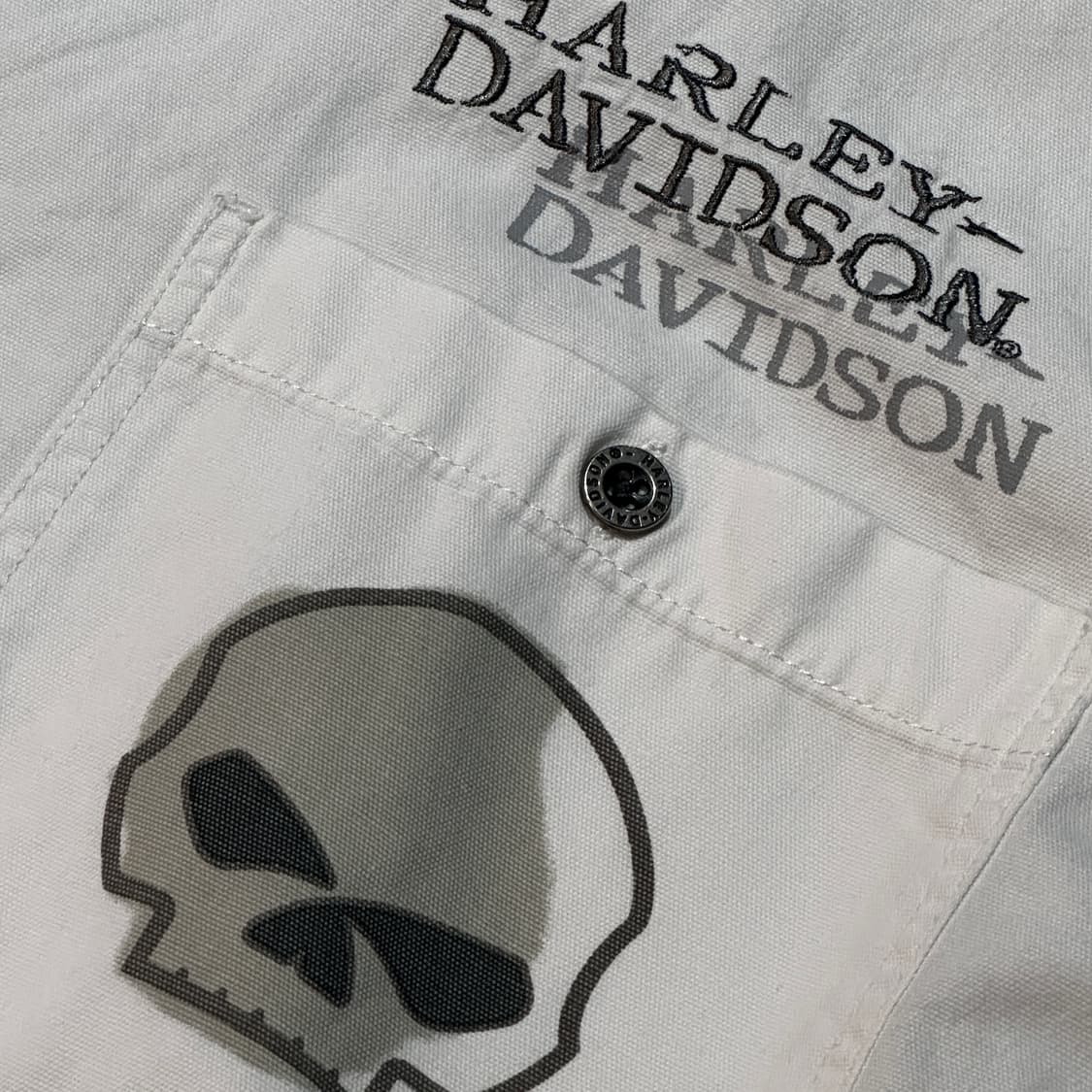 [HARLEY-DAVIDSON] 화이트 빅사이즈 오버핏 스컬 박스 셔츠 상품이미지5