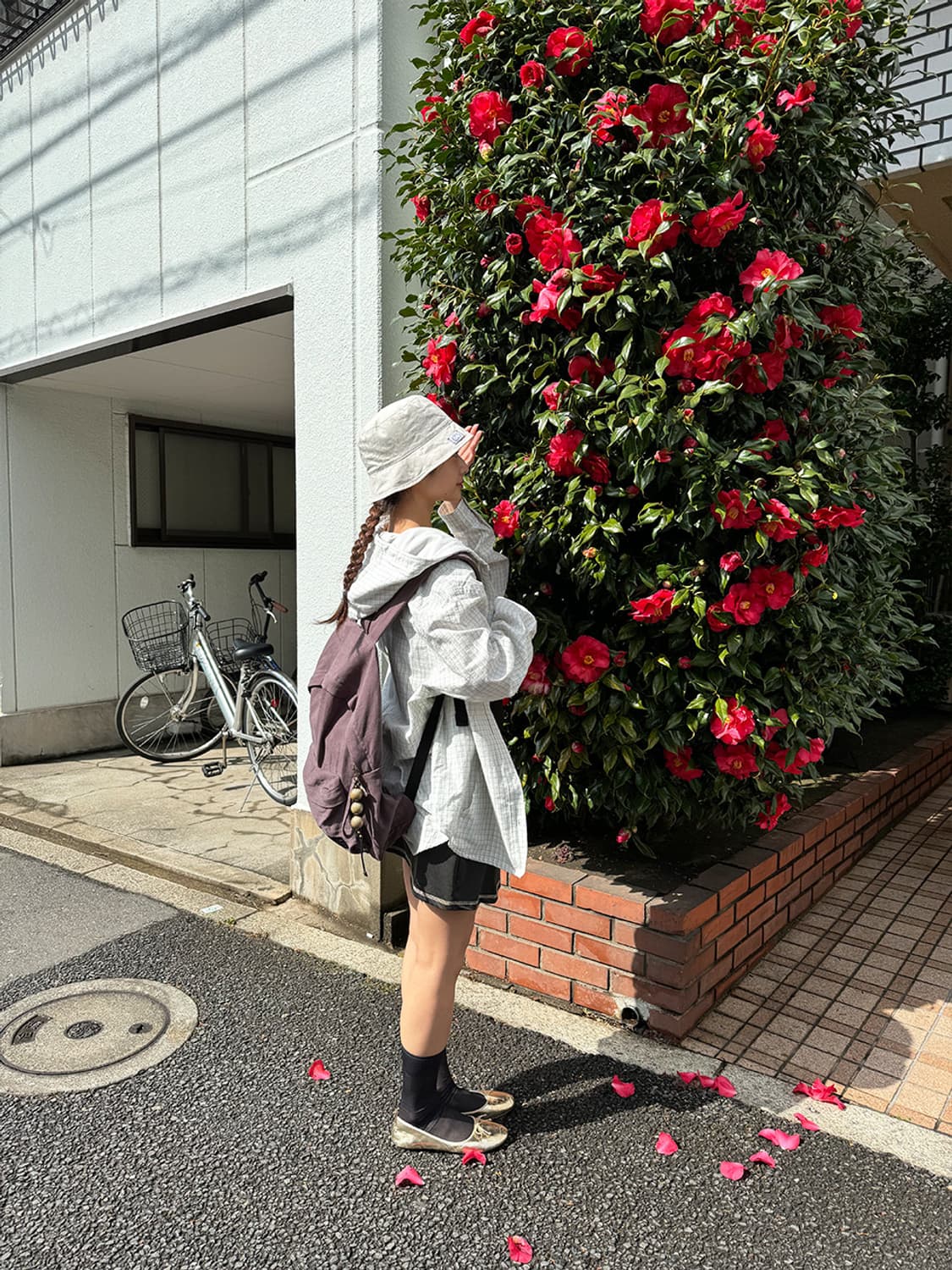 콜로신스 HARU HOODIE SHIRT LIGHT CHECK GREEN 상품이미지4