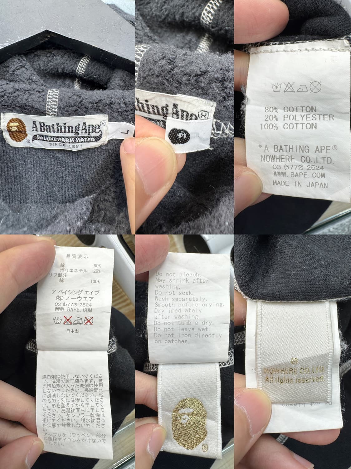 베이프 콘트라스트 스티치 플리스 후디 상품이미지6