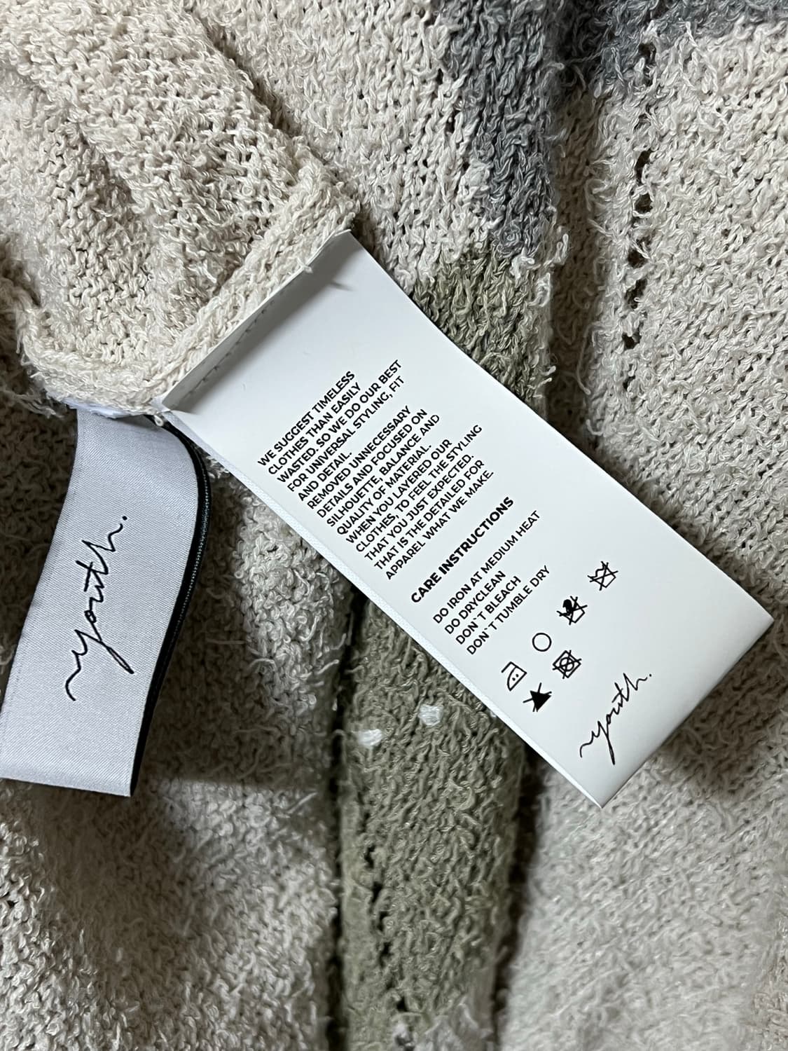 유스 아가일 핸드 스티치 니트 가디건 아이보리 L 상품이미지5