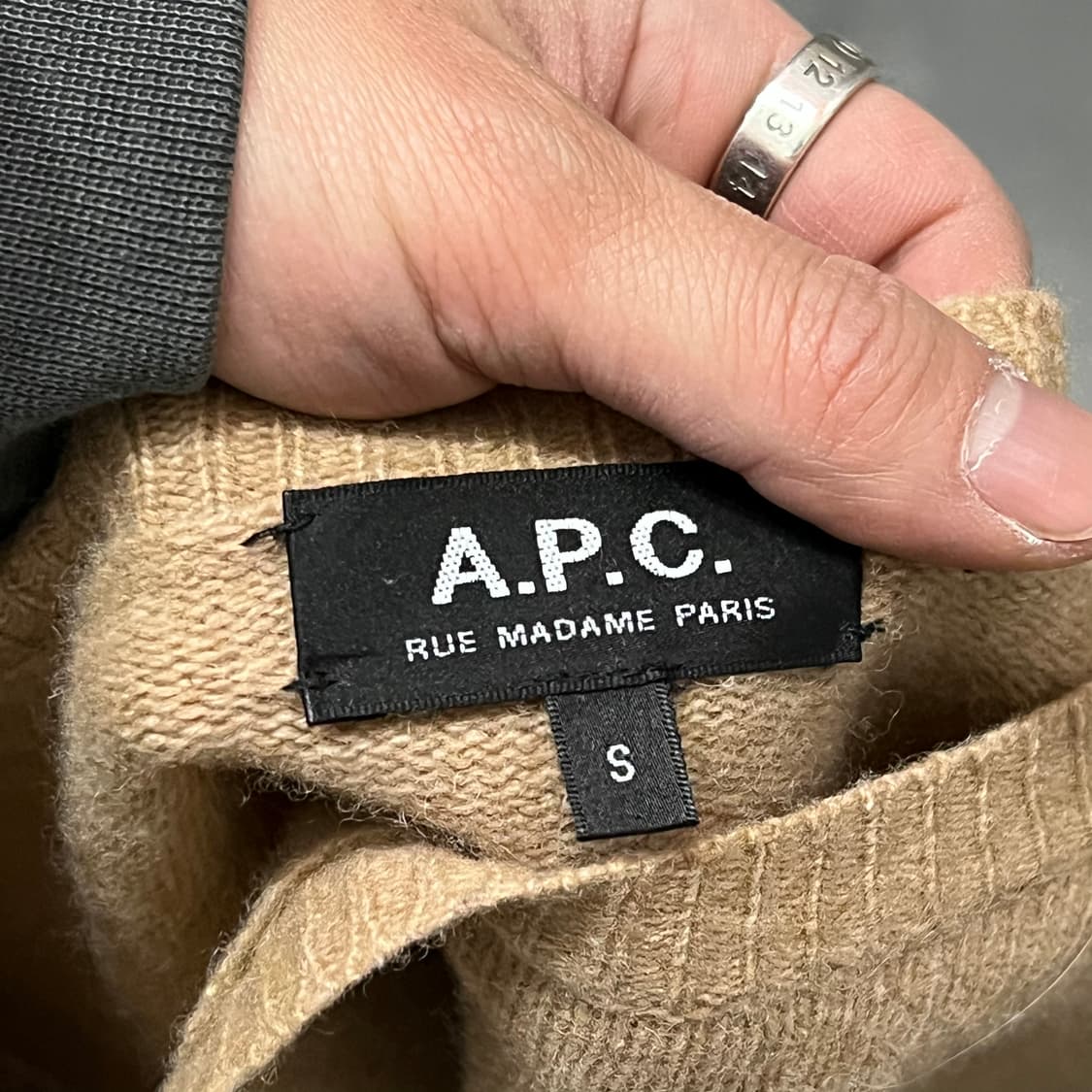  아페쎄 레더 배색 니트 y15429 상품이미지6