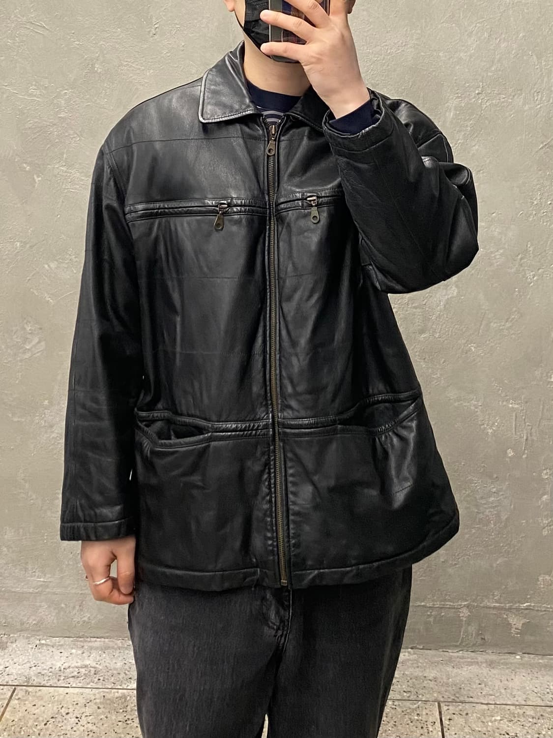 [L] 90s Vintage 빈티지 소가죽 레더 카코트 상품이미지8