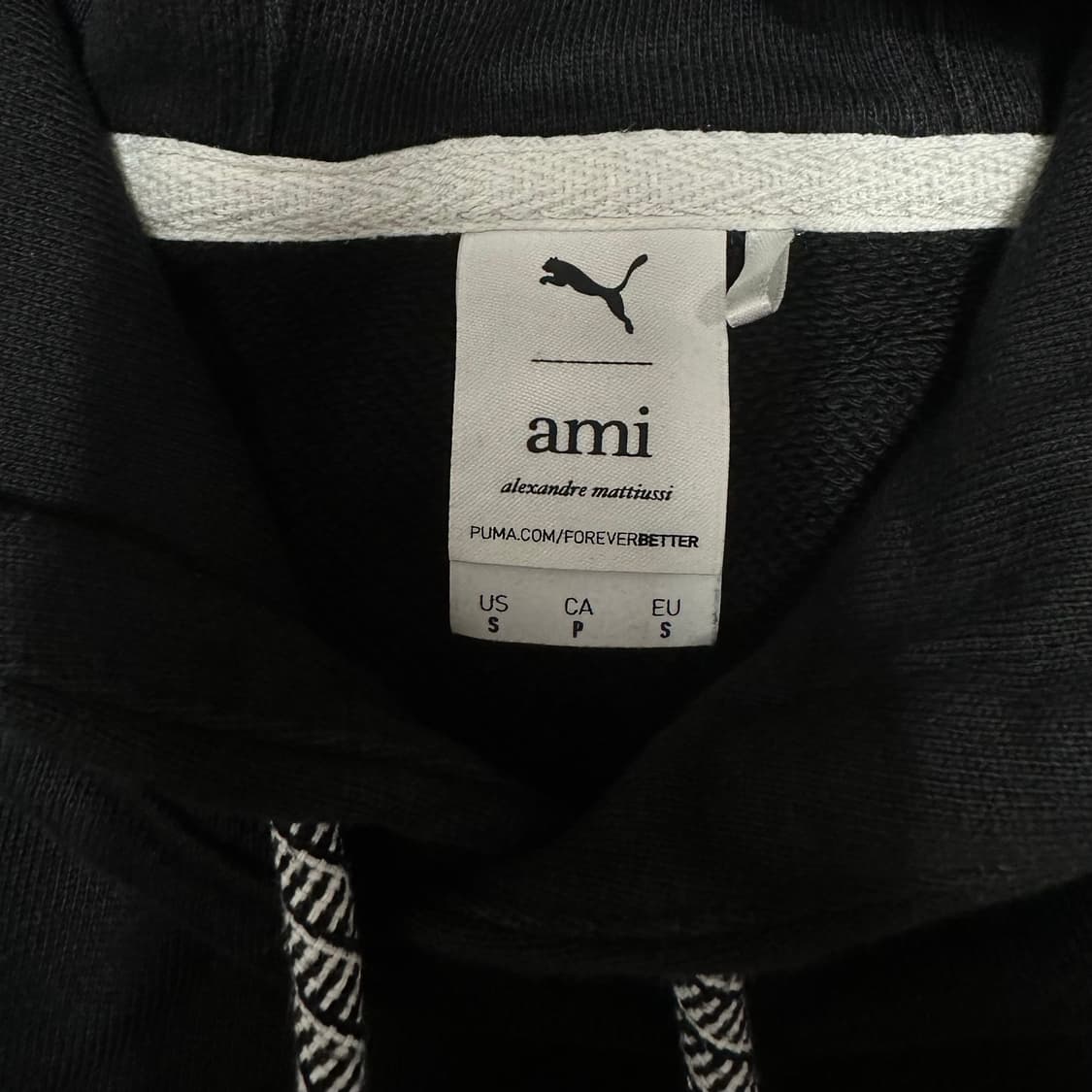 Ami X 푸마 로고 블랙 후드티 상품이미지6