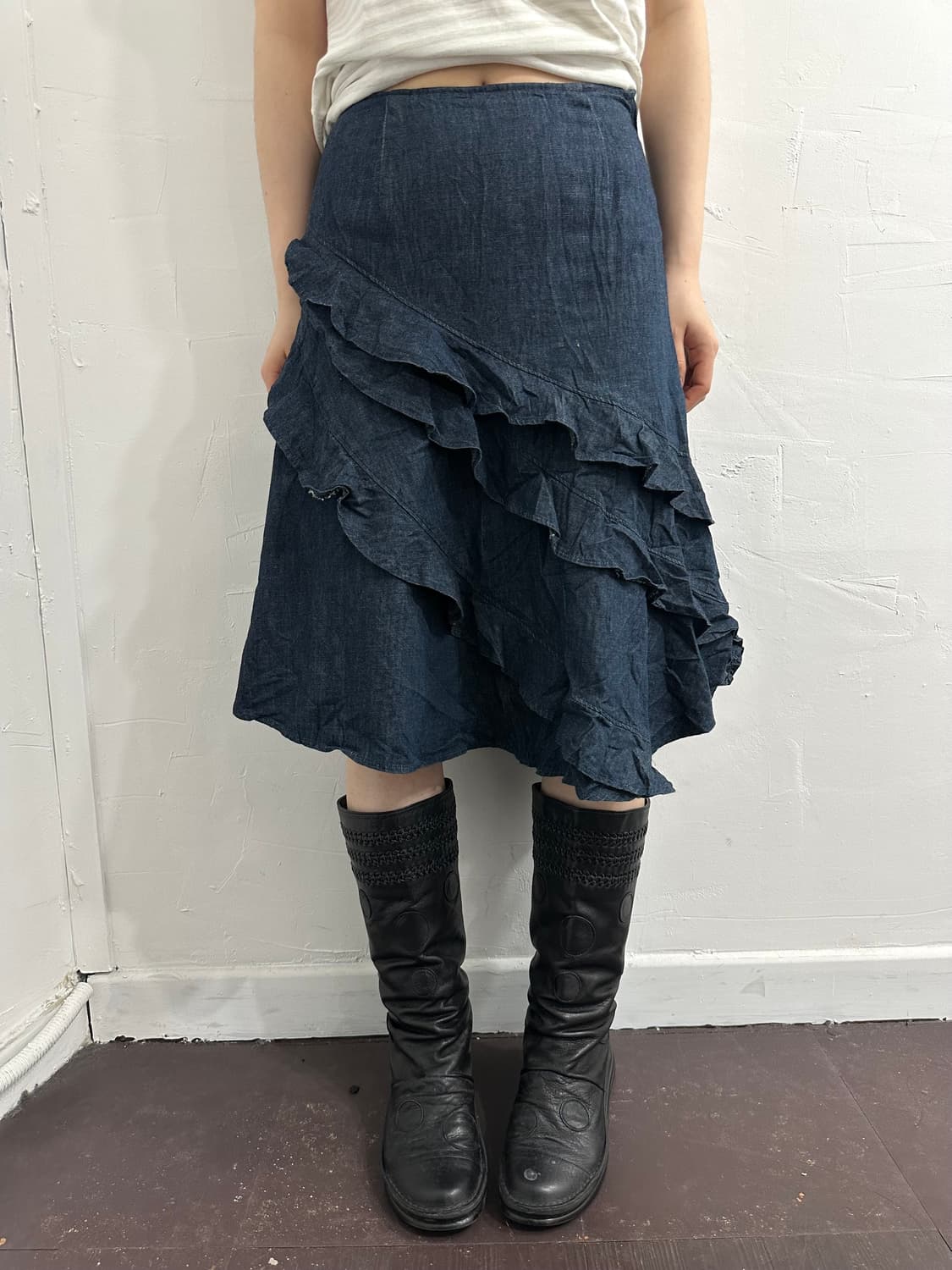 lest rose denim skirt 상품이미지2