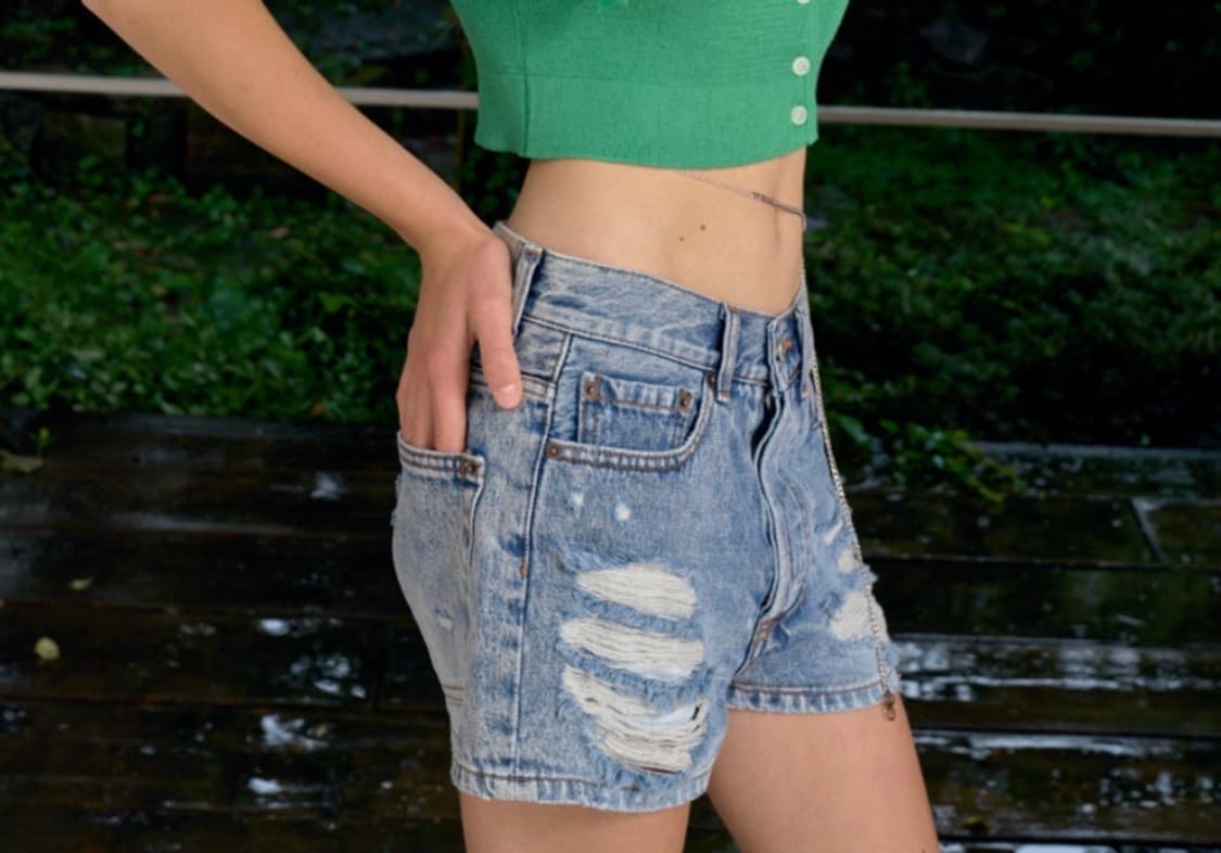 체리퀴리 데미지 데님 쇼츠 2사이즈 상품이미지3