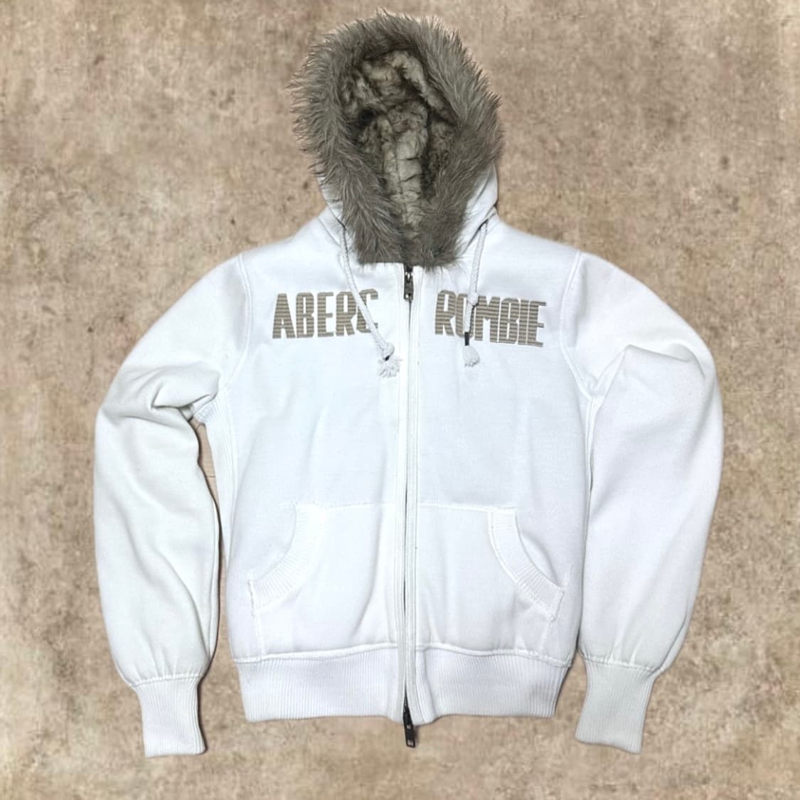 아베크롬비 투웨이 울프죠 화이트 아이보리 후드집업 00s y2k 대장 상품이미지1