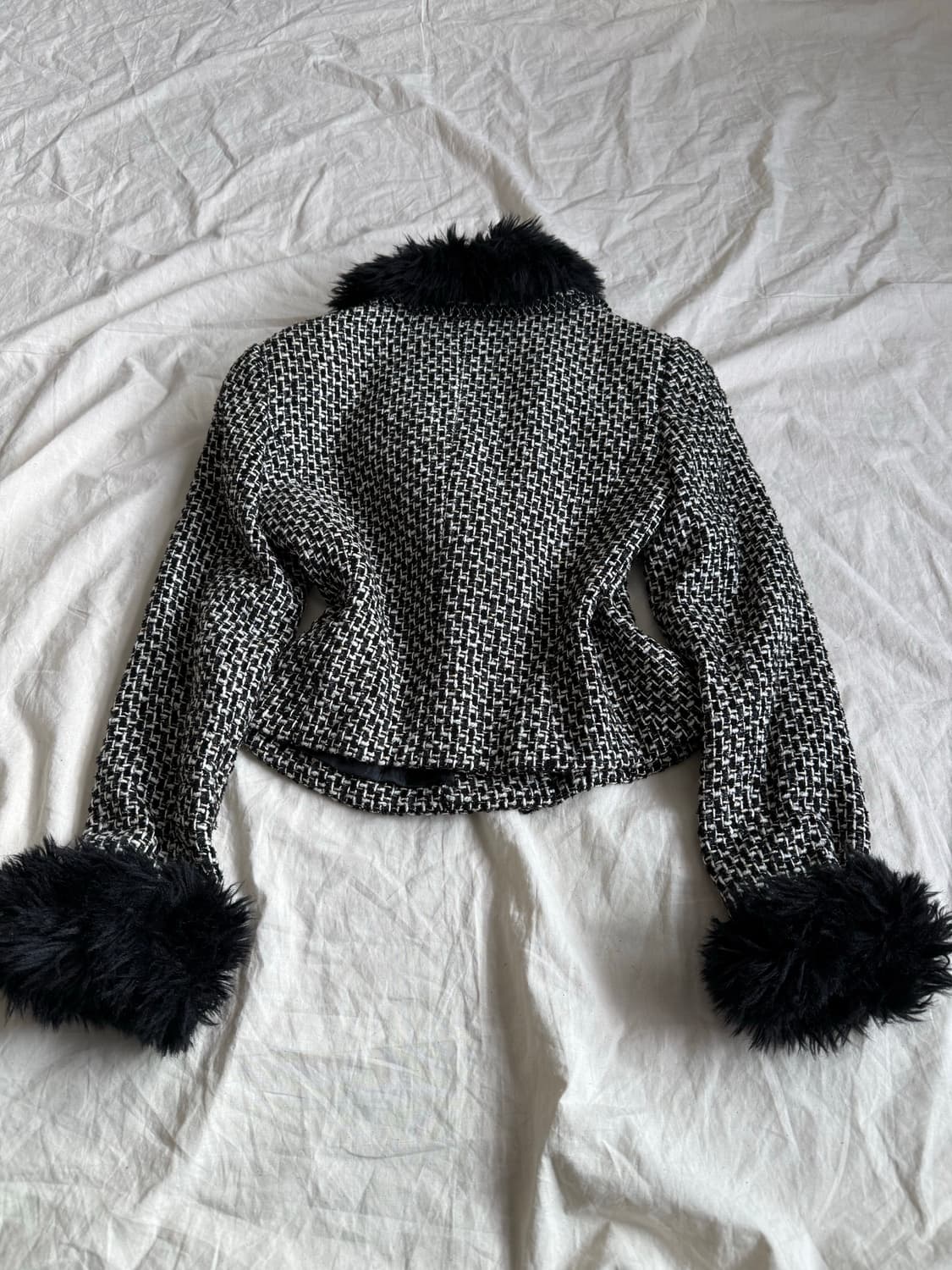 블랙 고스로리 로맨틱고딕 갸루 공겜여주 크롭 트위드자켓 상품이미지6