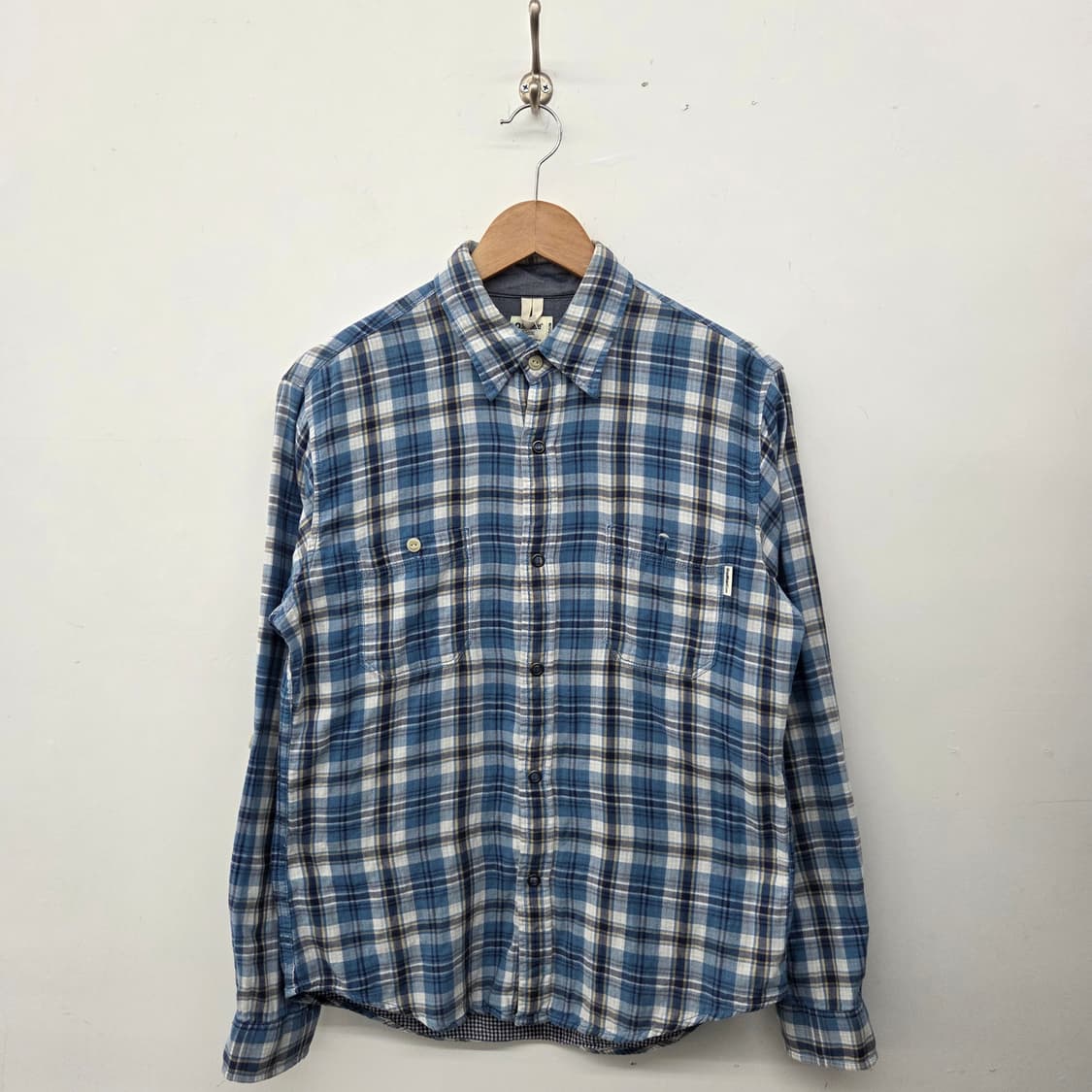 오시코시 블루 체크 남방 셔츠 남m 상품이미지1