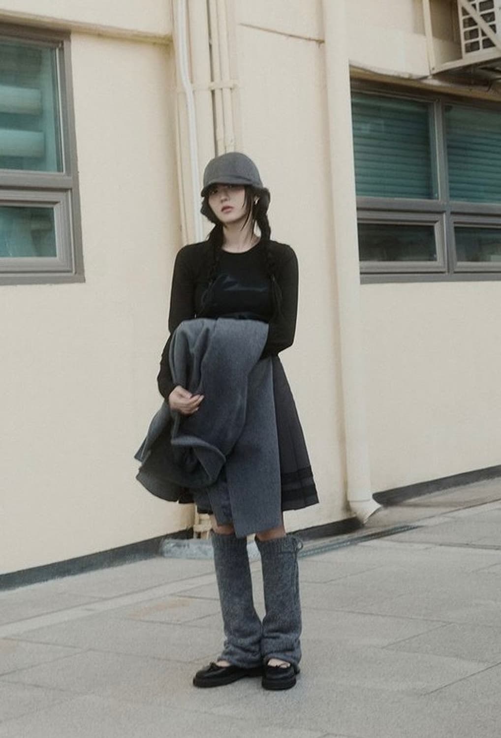 조이현x미세키서울 드로우스트링 레그워머 그레이 상품이미지7