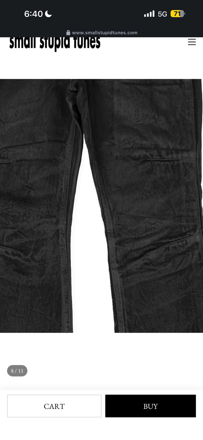 smallstupidtunes waxed flare denim pants 상품이미지6