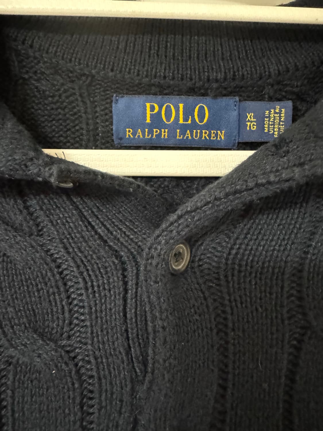 폴로 랄프로렌 케이블 반팔 니트 블랙 XL 상품이미지2