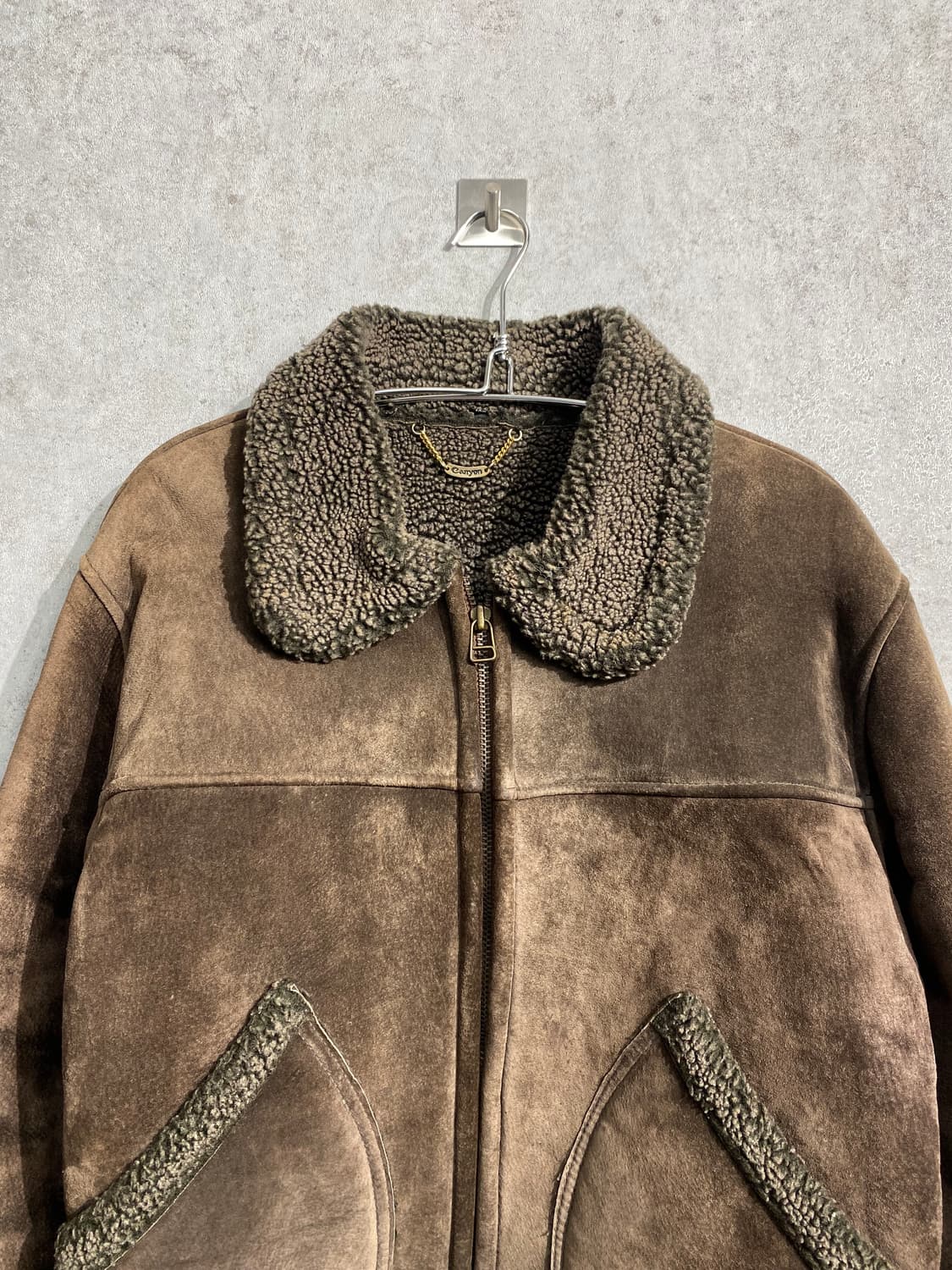 [95-100] 90s Canyon 브라운 피그 스웨이드 무스탕 자켓 상품이미지2