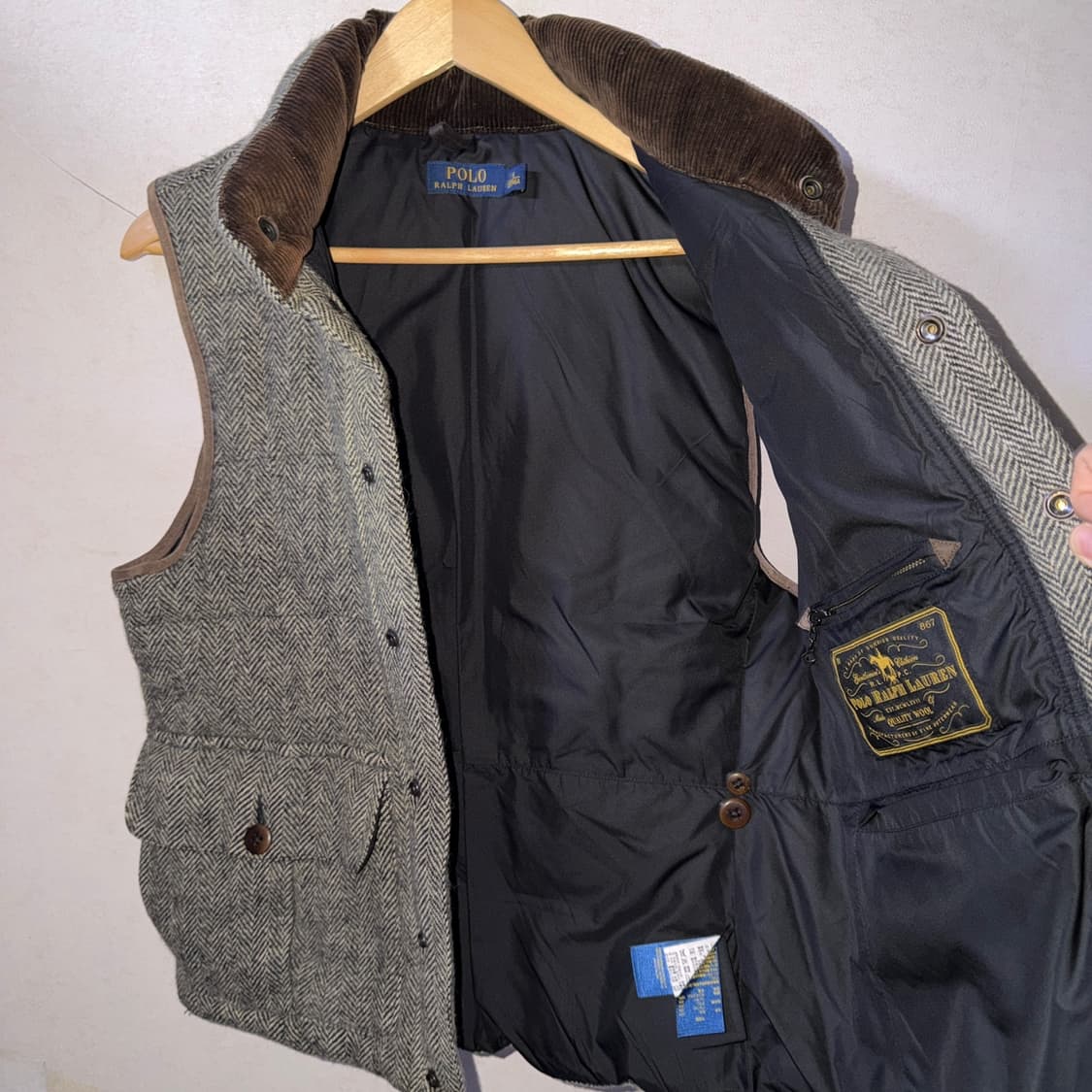 폴로 랄프로렌 헤링본 울 패딩 베스트 M (남성 100정도) 상품이미지7