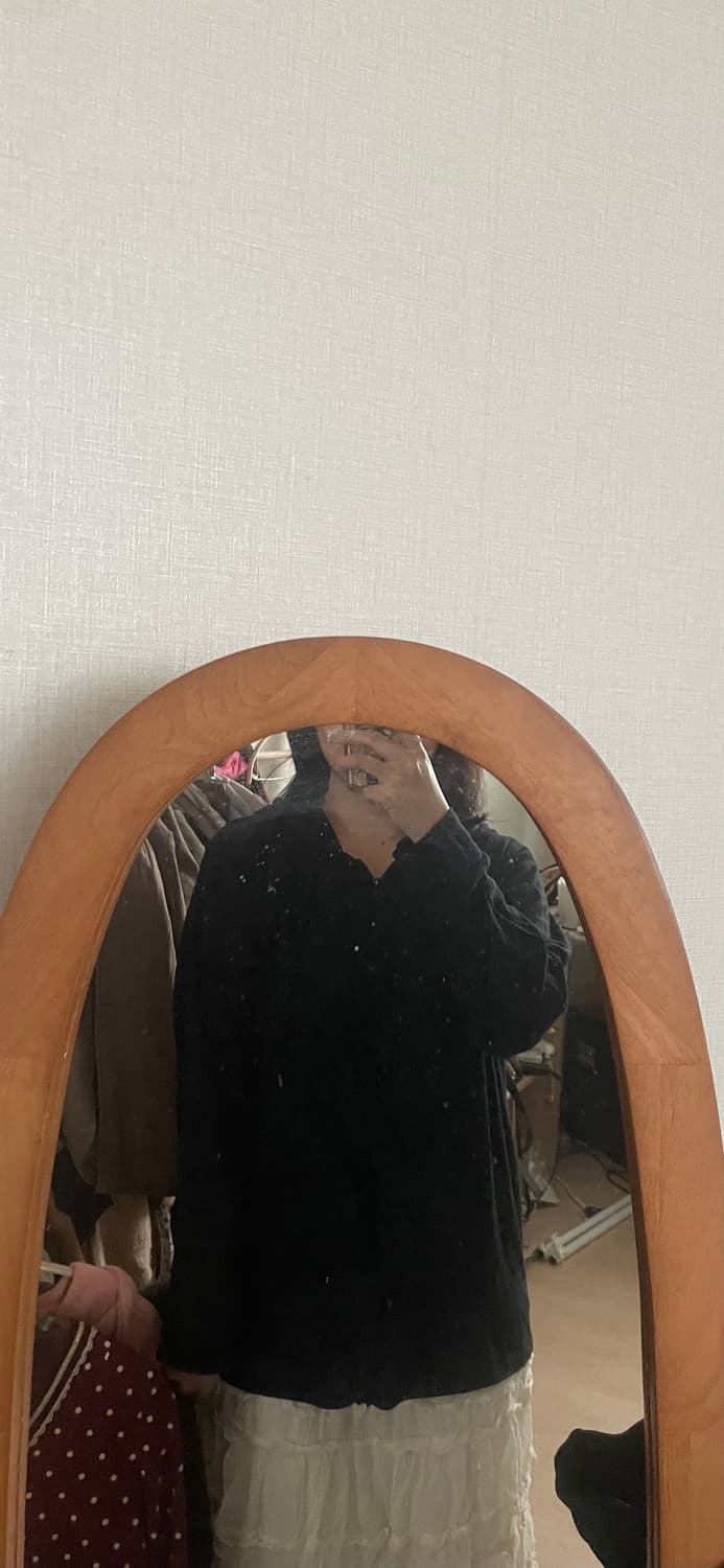 모리걸 빈티지 블랙 도트 후드집업 🖤🤍 상품이미지4