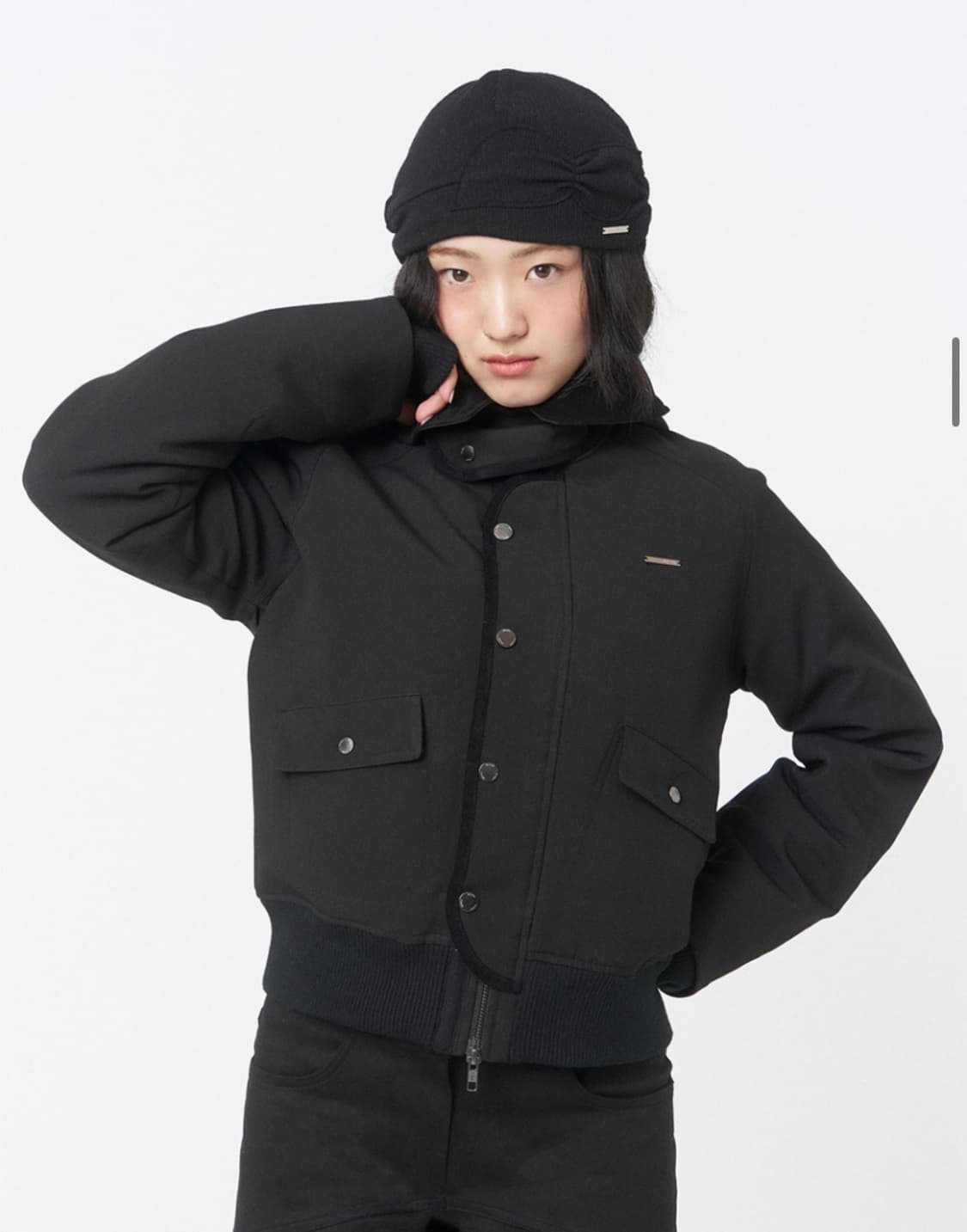 미세키서울 Wellon bomber jacket BLACK 상품이미지4